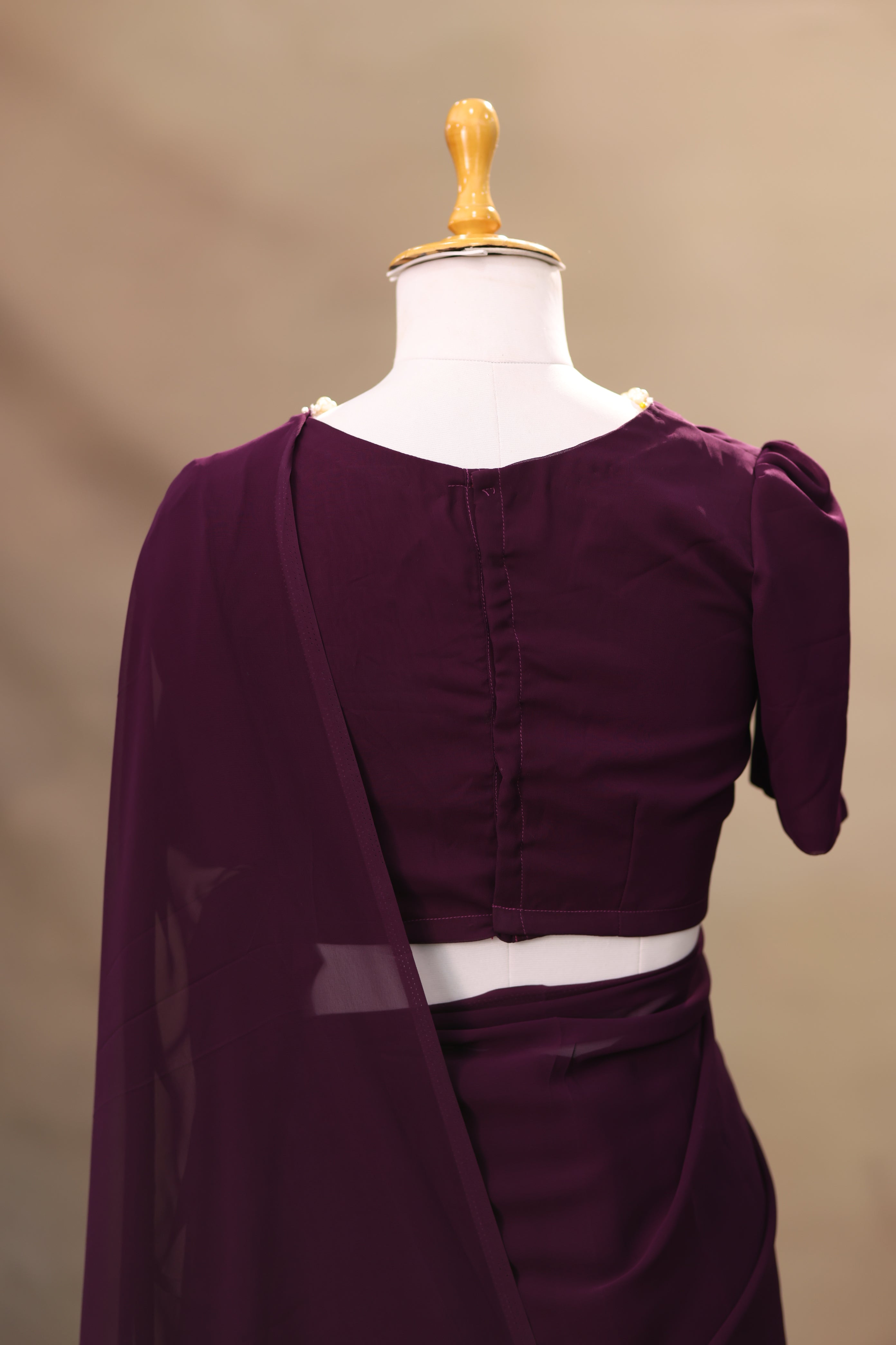 Dark Wine Georgette saree