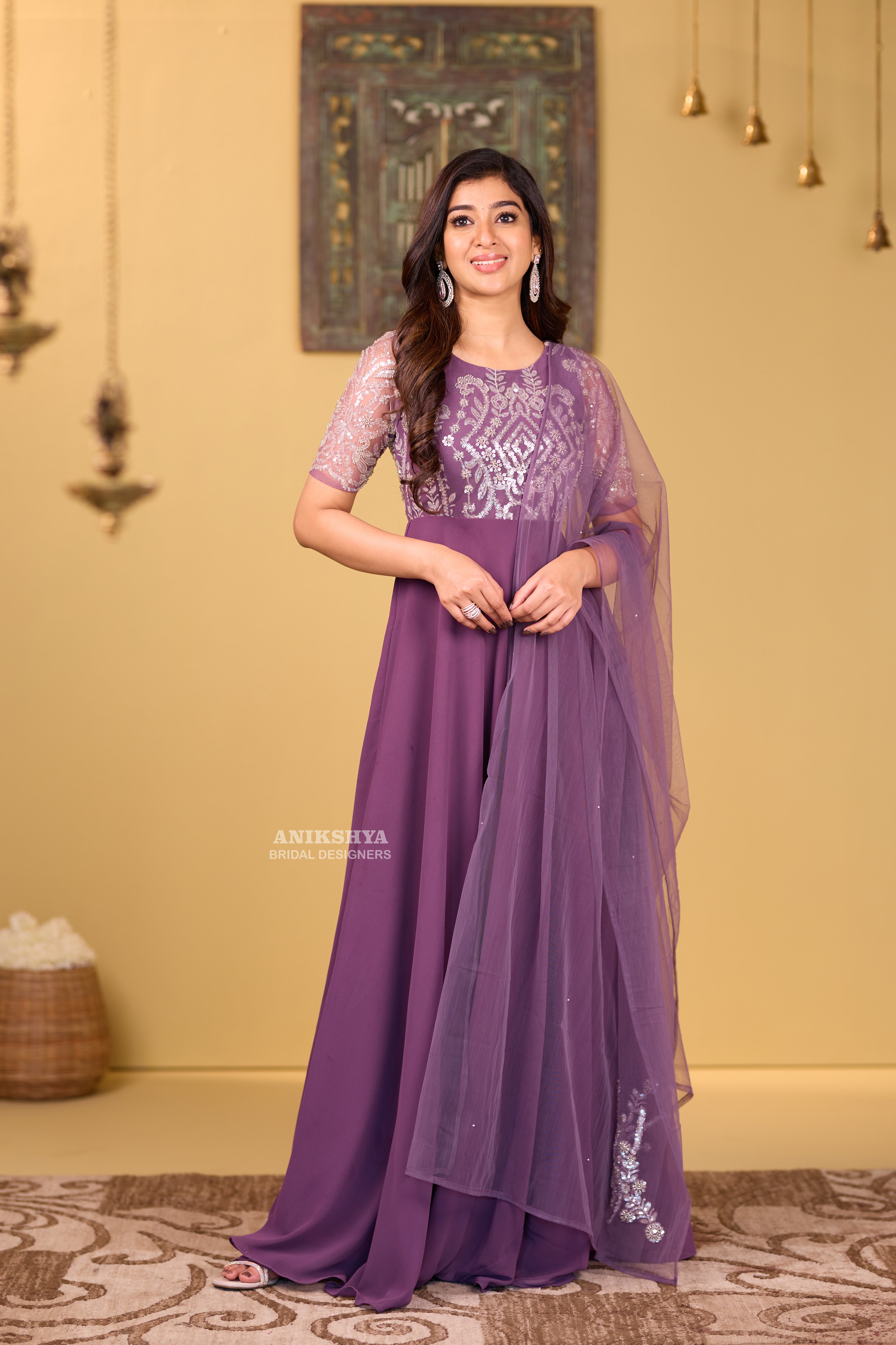 Anikshya Mauve pink Georgette Party wear