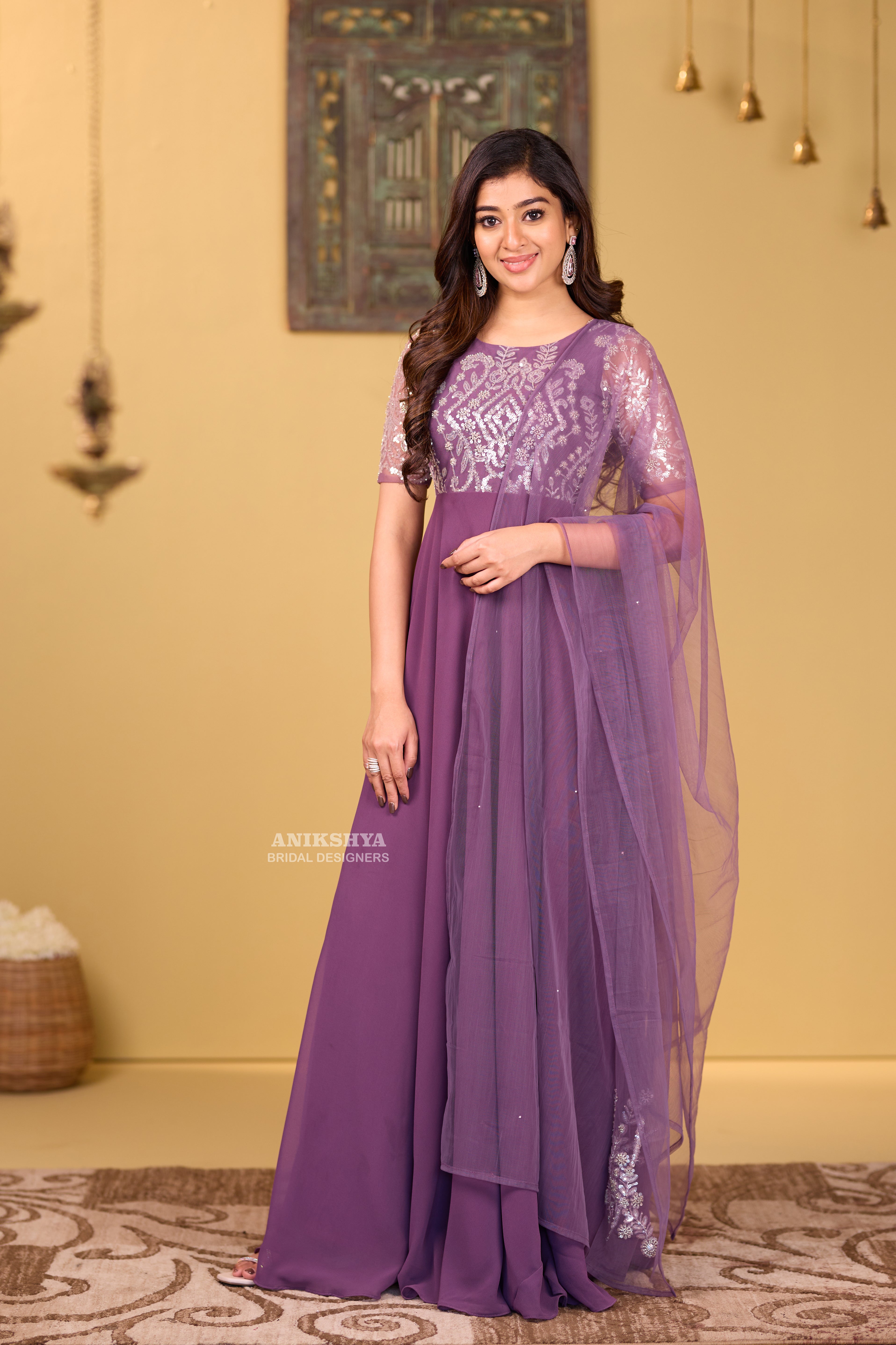 Anikshya Mauve pink Georgette Party wear