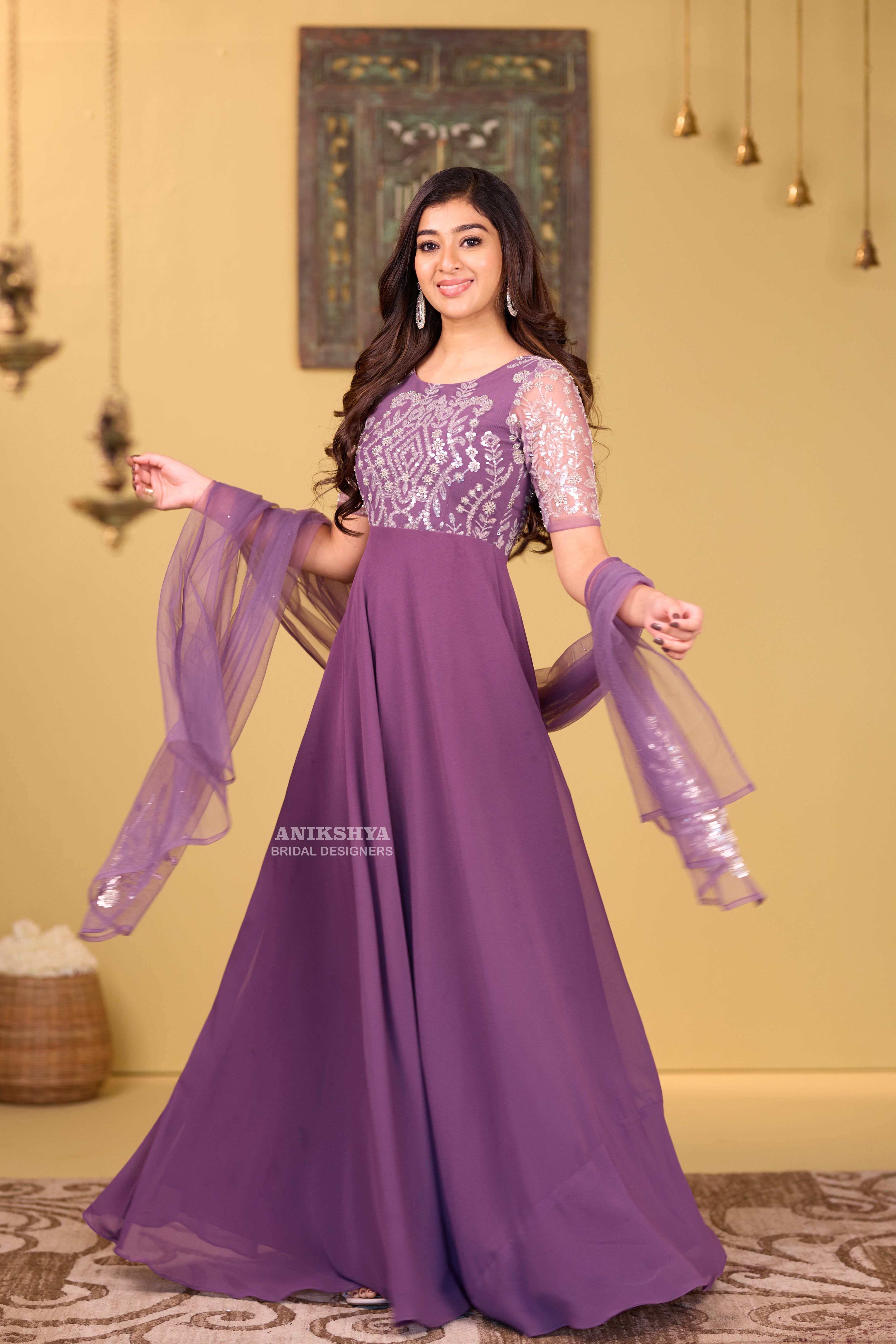 Anikshya Mauve pink Georgette Party wear