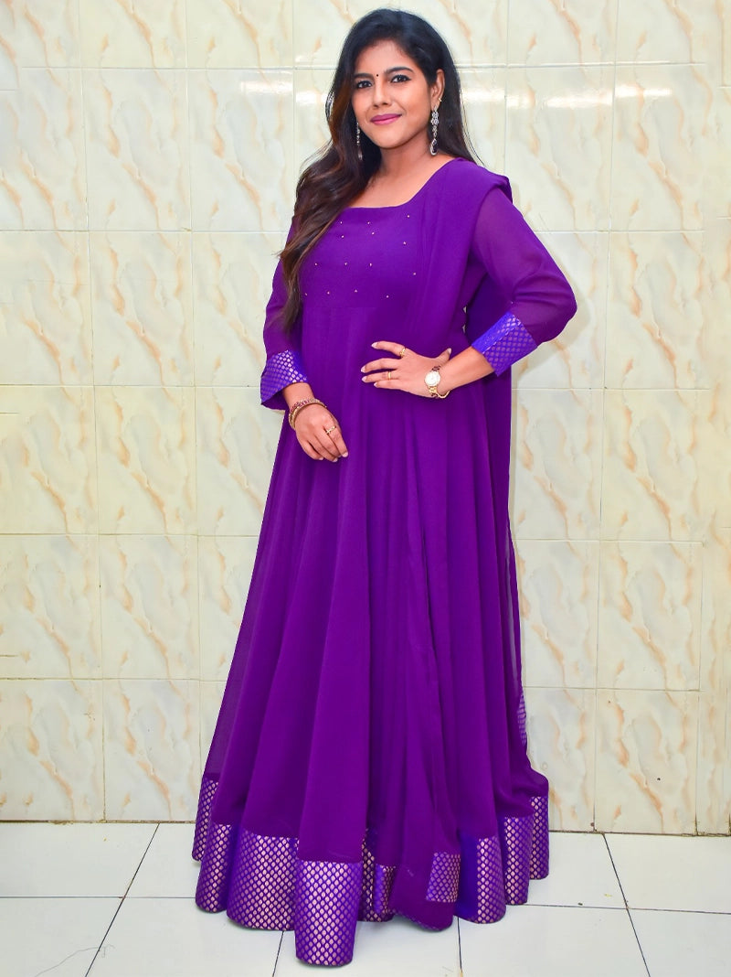 Anikshya D10 Purple party wear