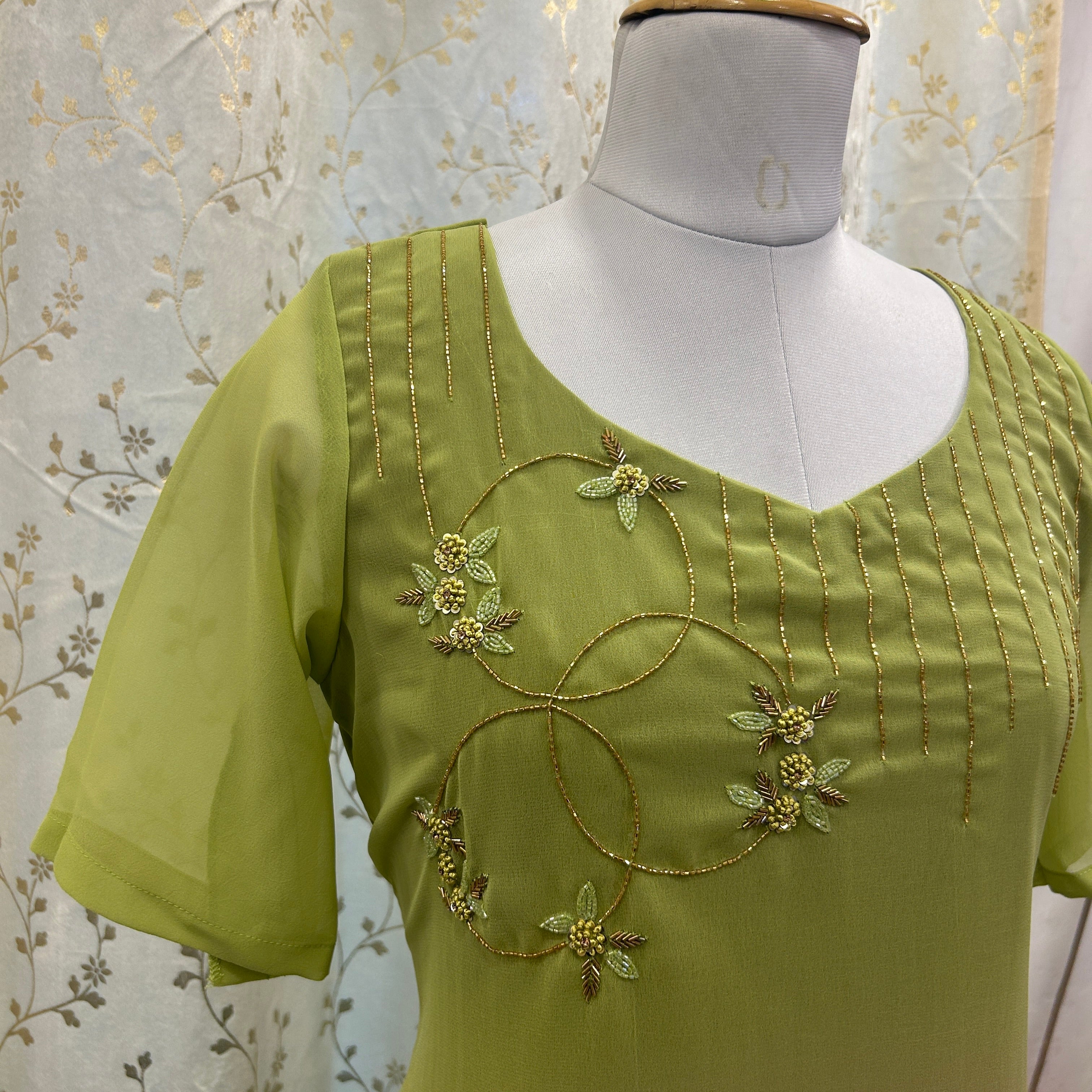 Georgette Green Kurti