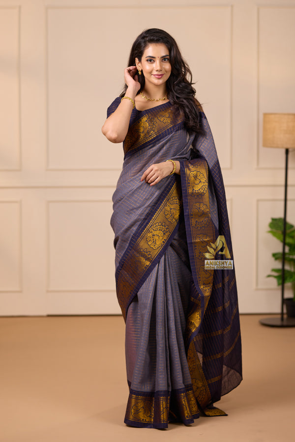 Indigo Sungudi Saree
