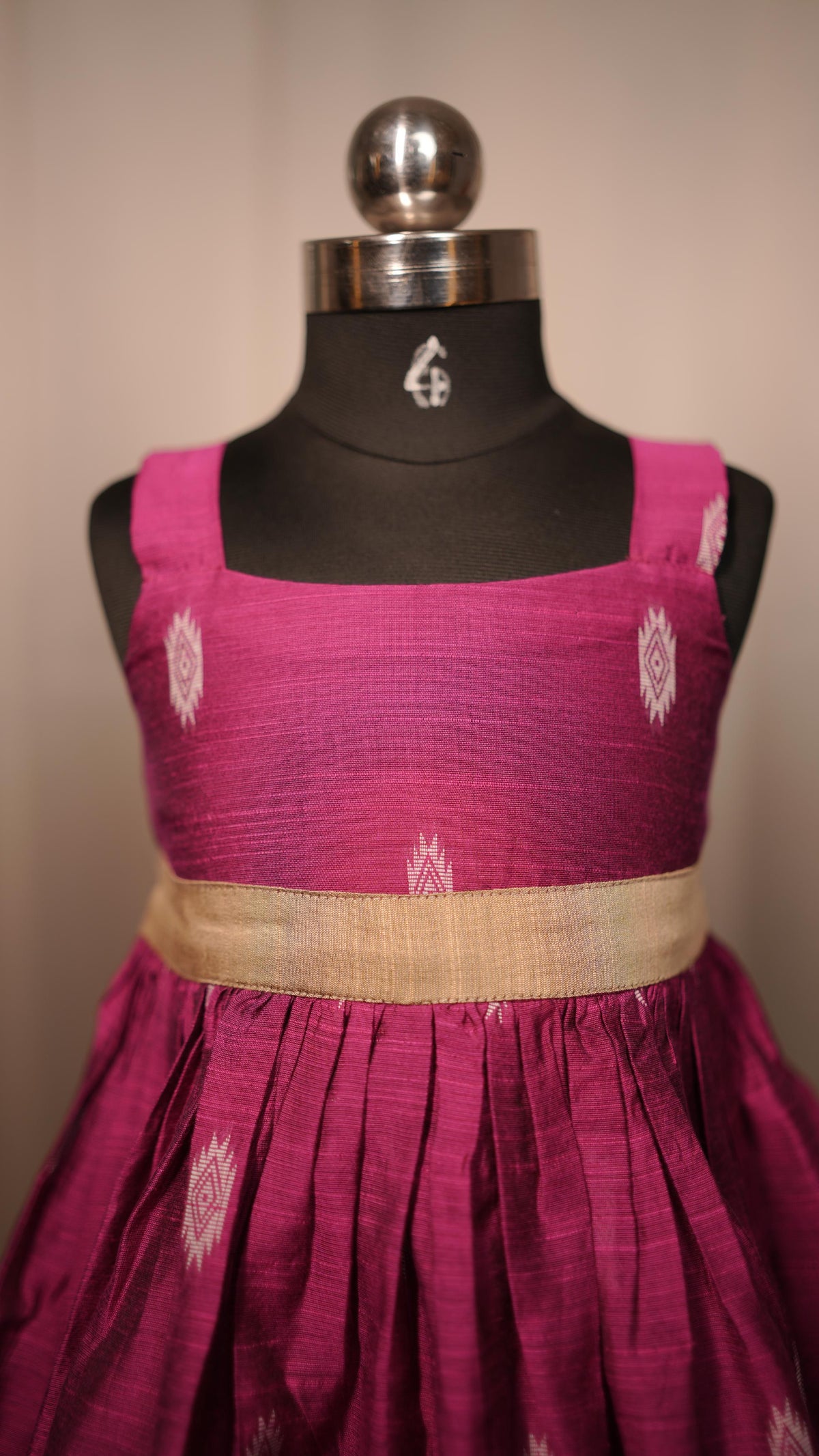 Majenta Raw silk Kid Frock