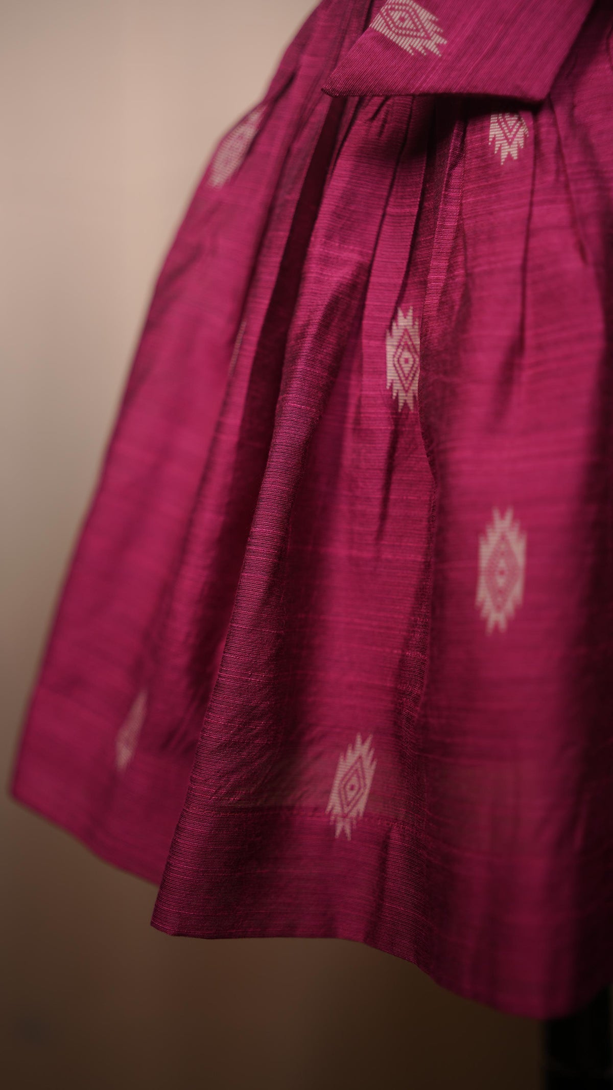 Majenta Raw silk Kid Frock