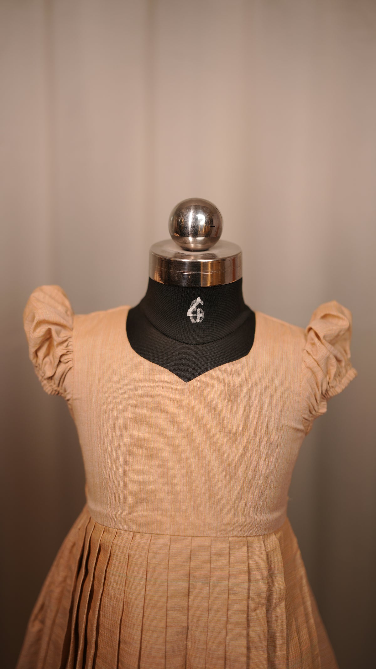 Beige Pochampally Kid FrockBeige Pochampally Kid Frock