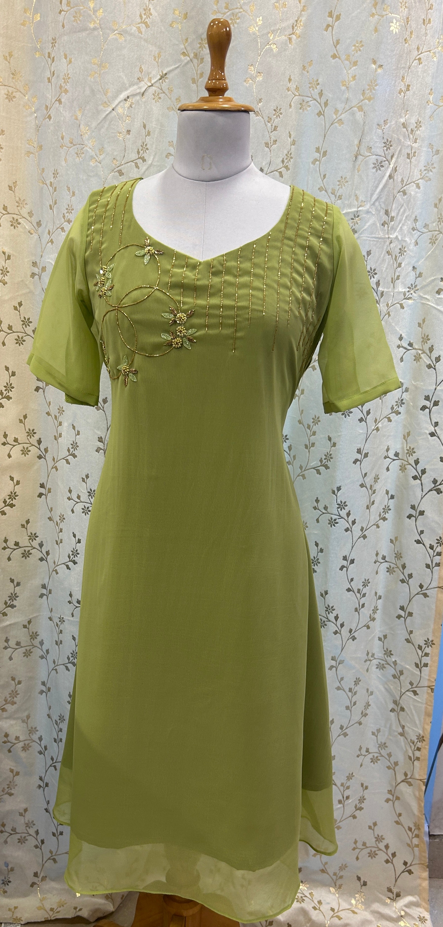 Georgette Green Kurti