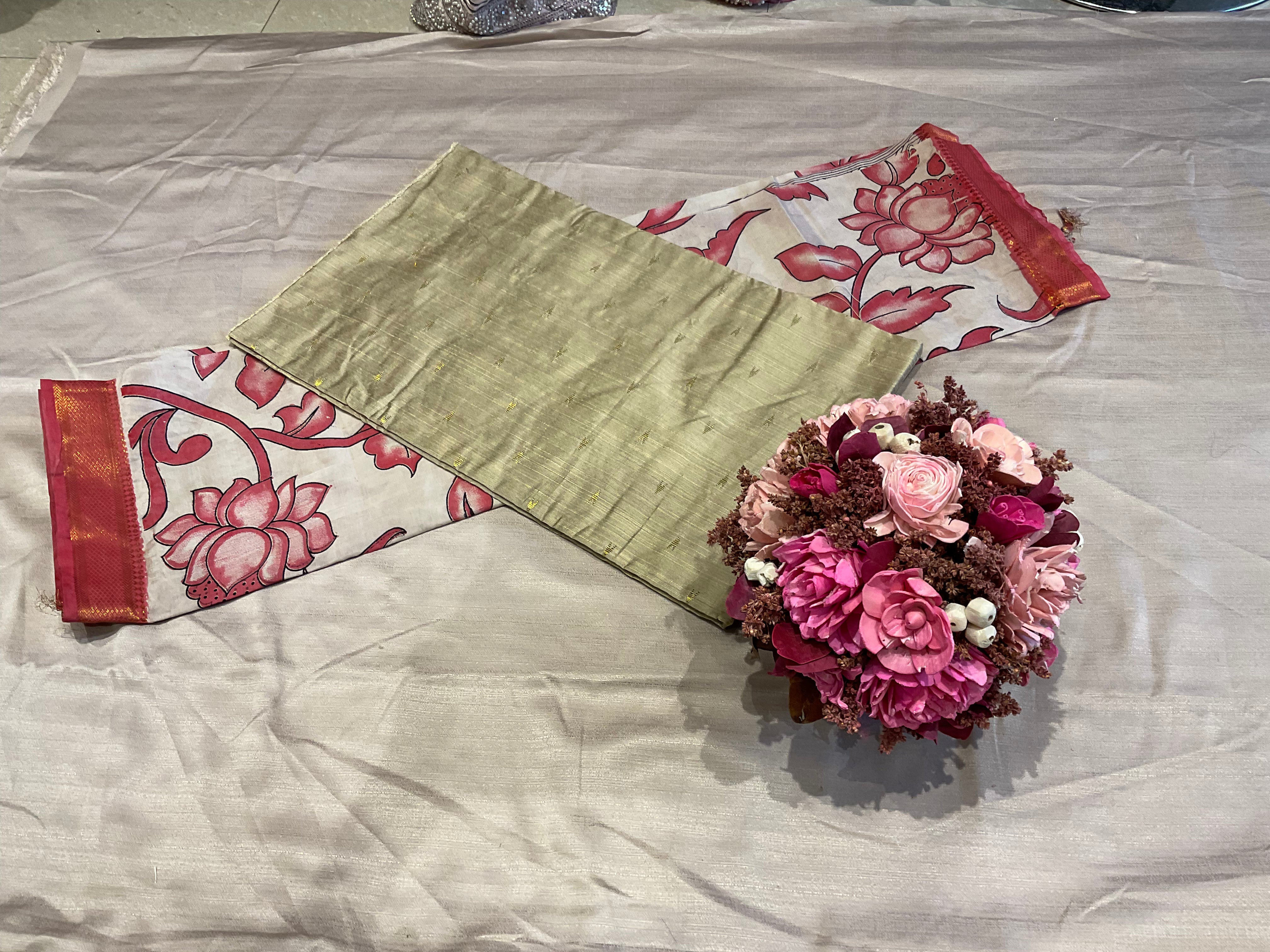 Unstitched raw silk salwar suit - AA98F0DA6660