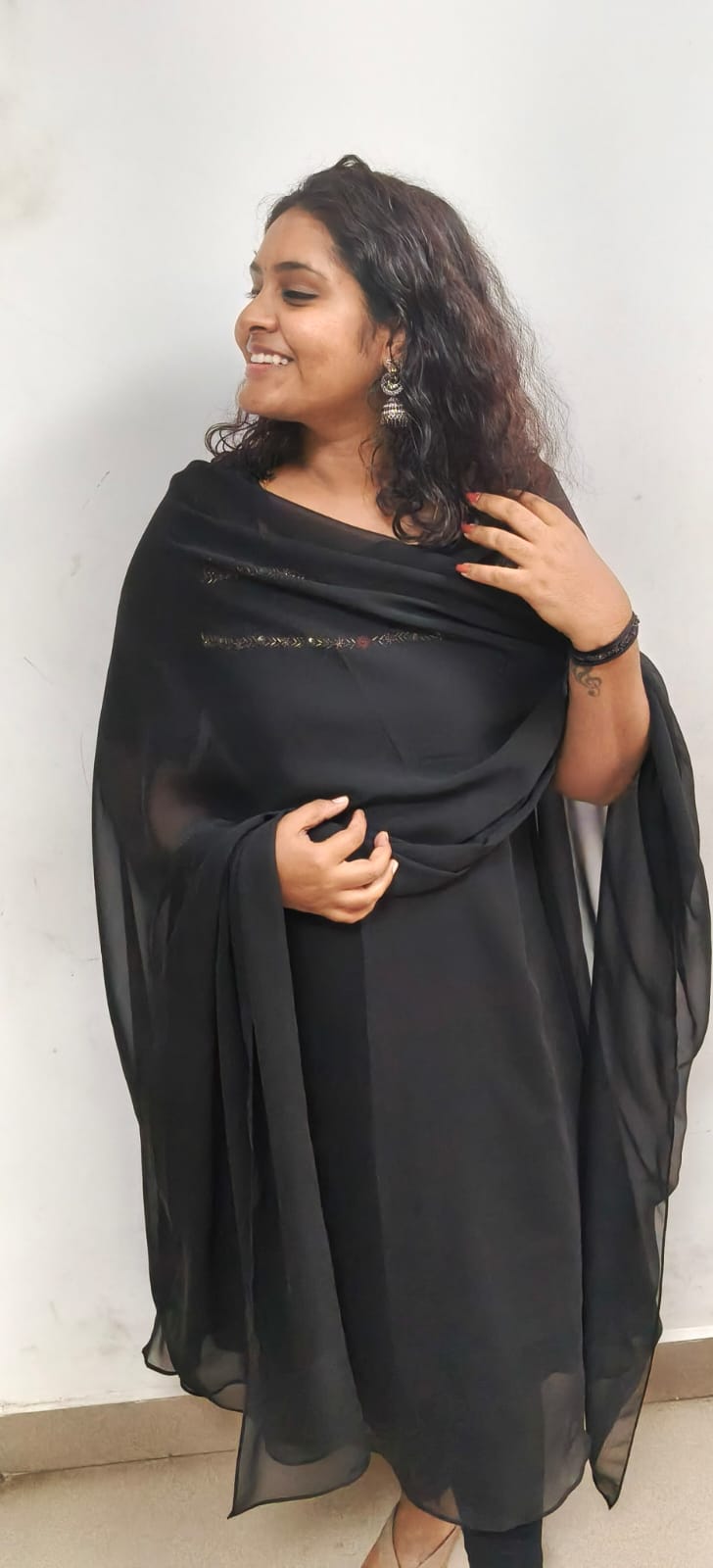 Georgette Black Kurti