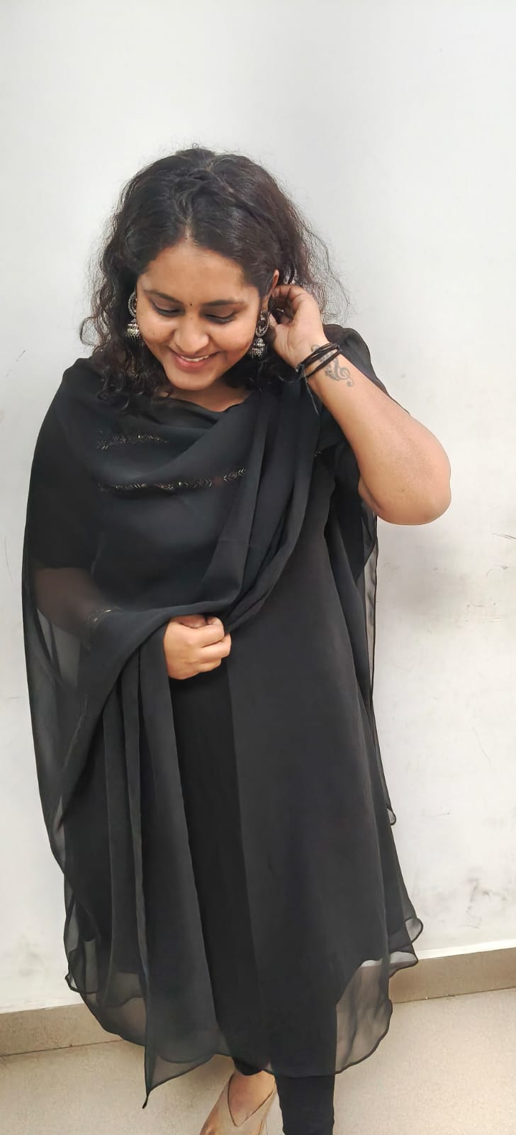 Georgette Black Kurti