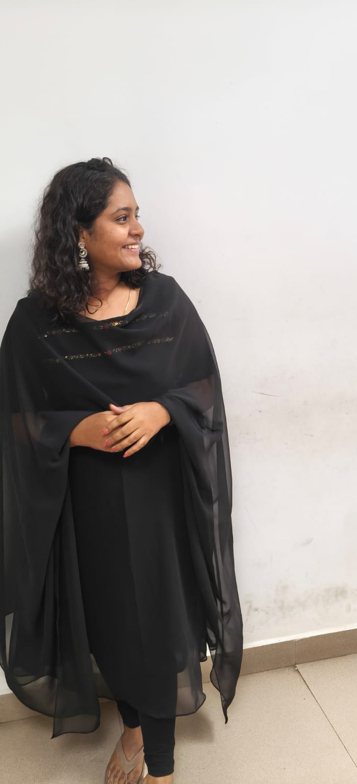 Georgette Black Kurti