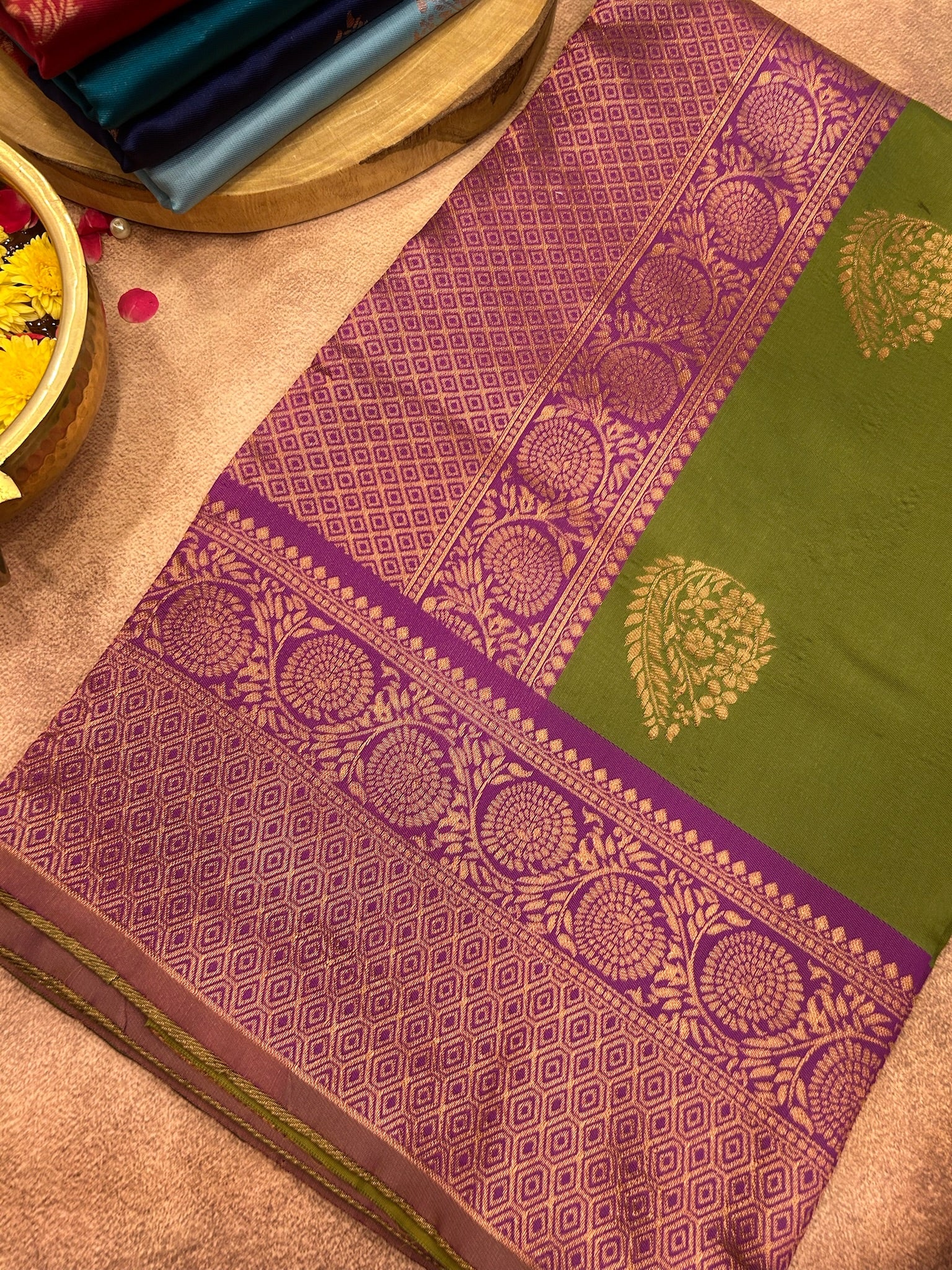 Green Lichi silk saree