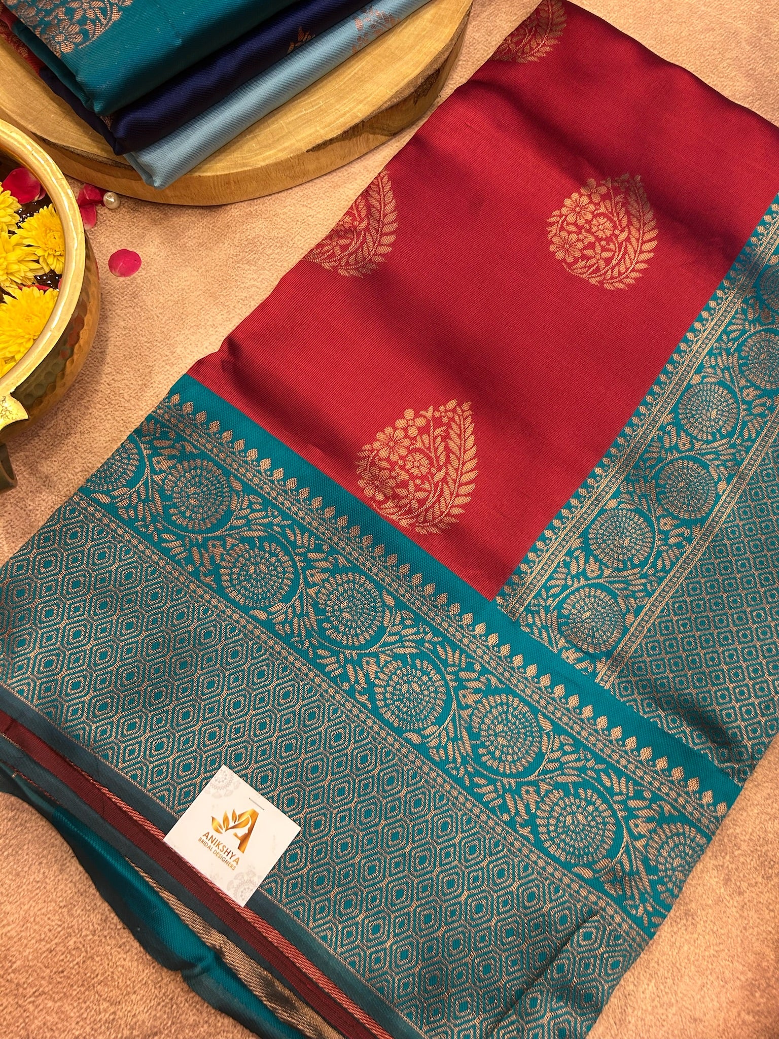 Red Lichi silk saree