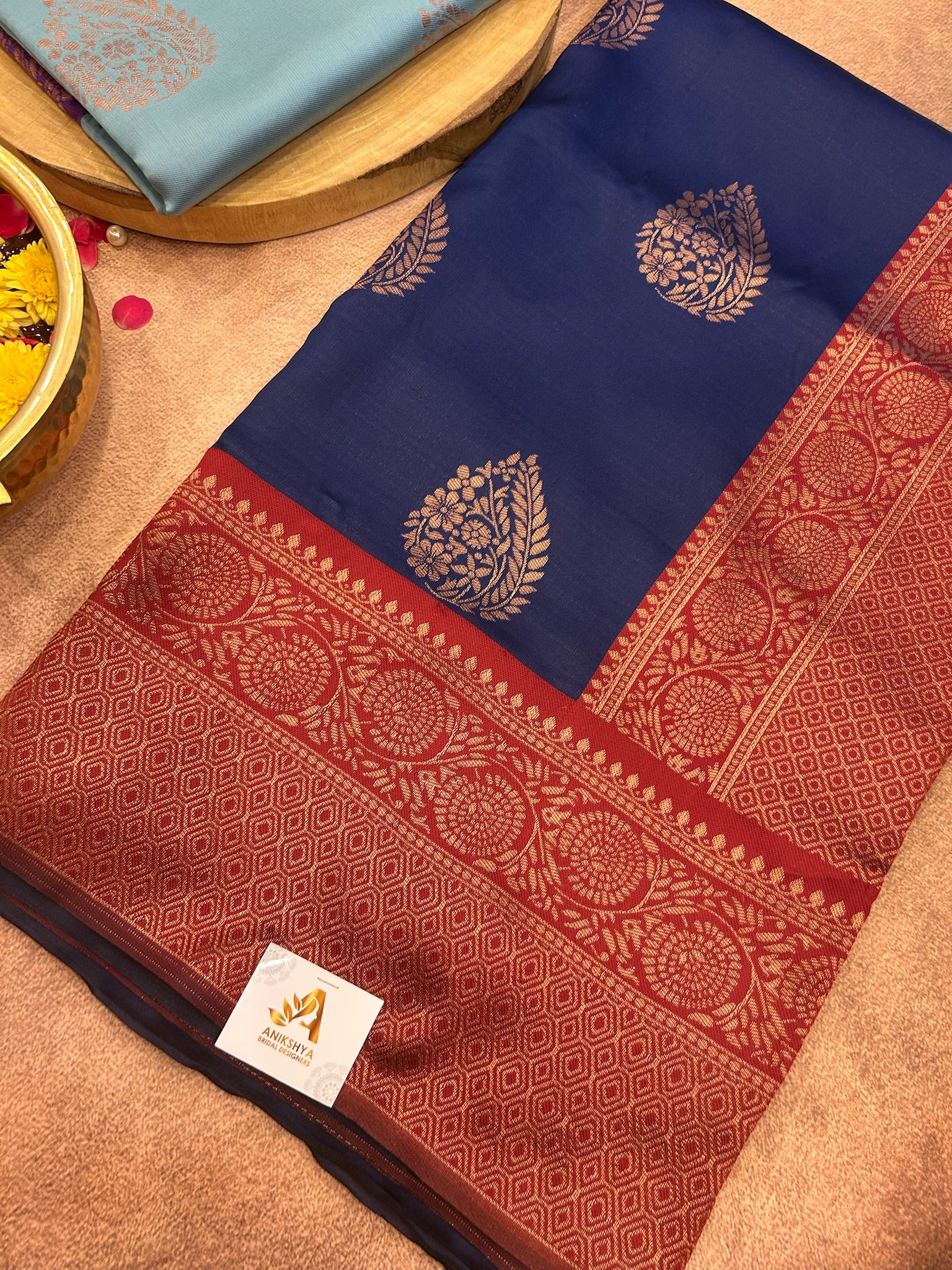 Blue Lichi silk saree