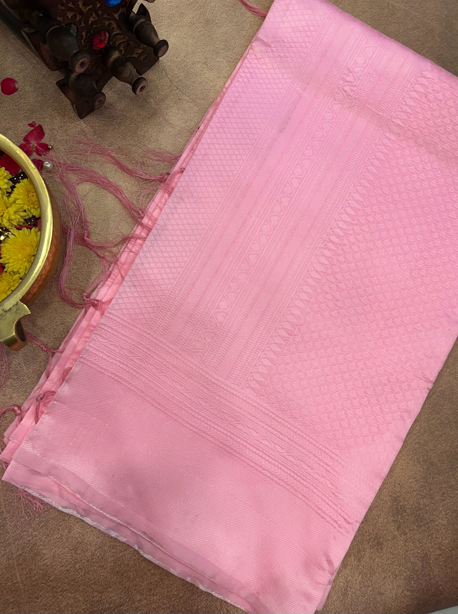 Light Pink Lichi silk saree