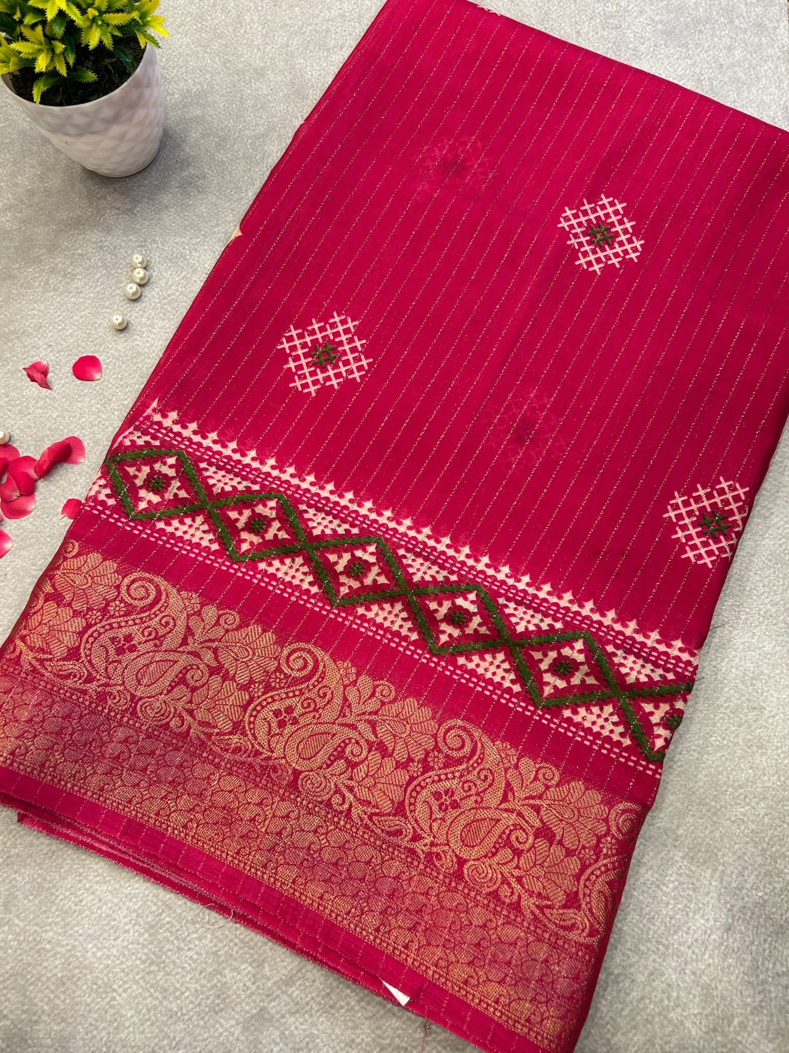 Wine Red saree