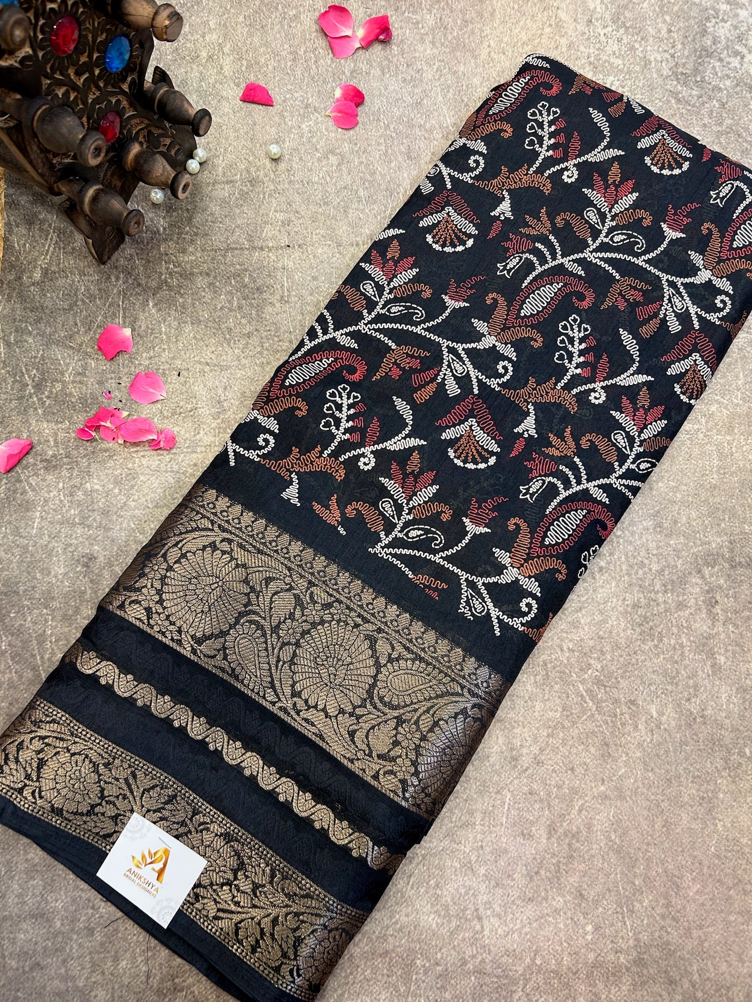 Black Dola silk Saree