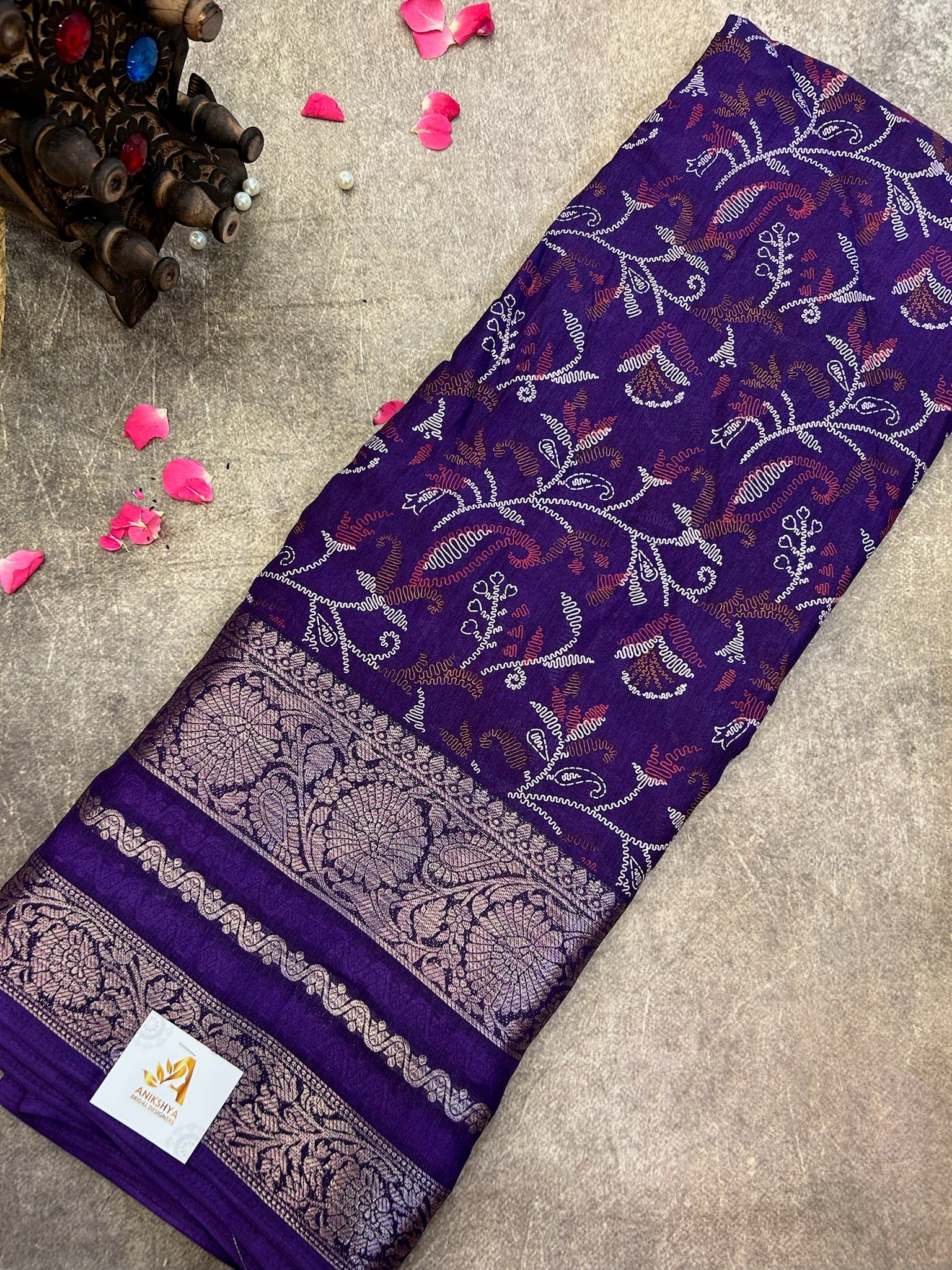 Purple Dola silk Saree
