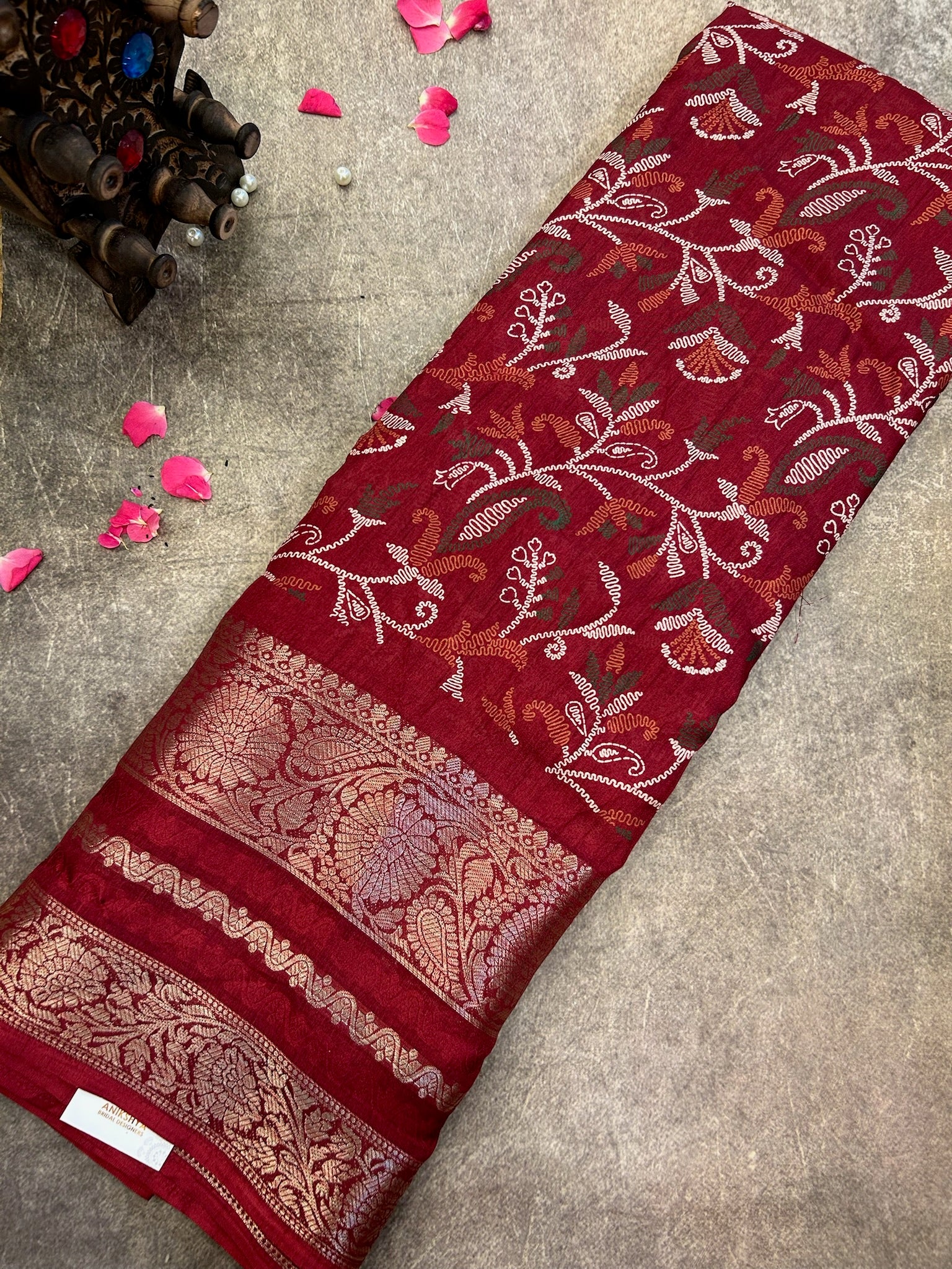 Red Dola silk Saree