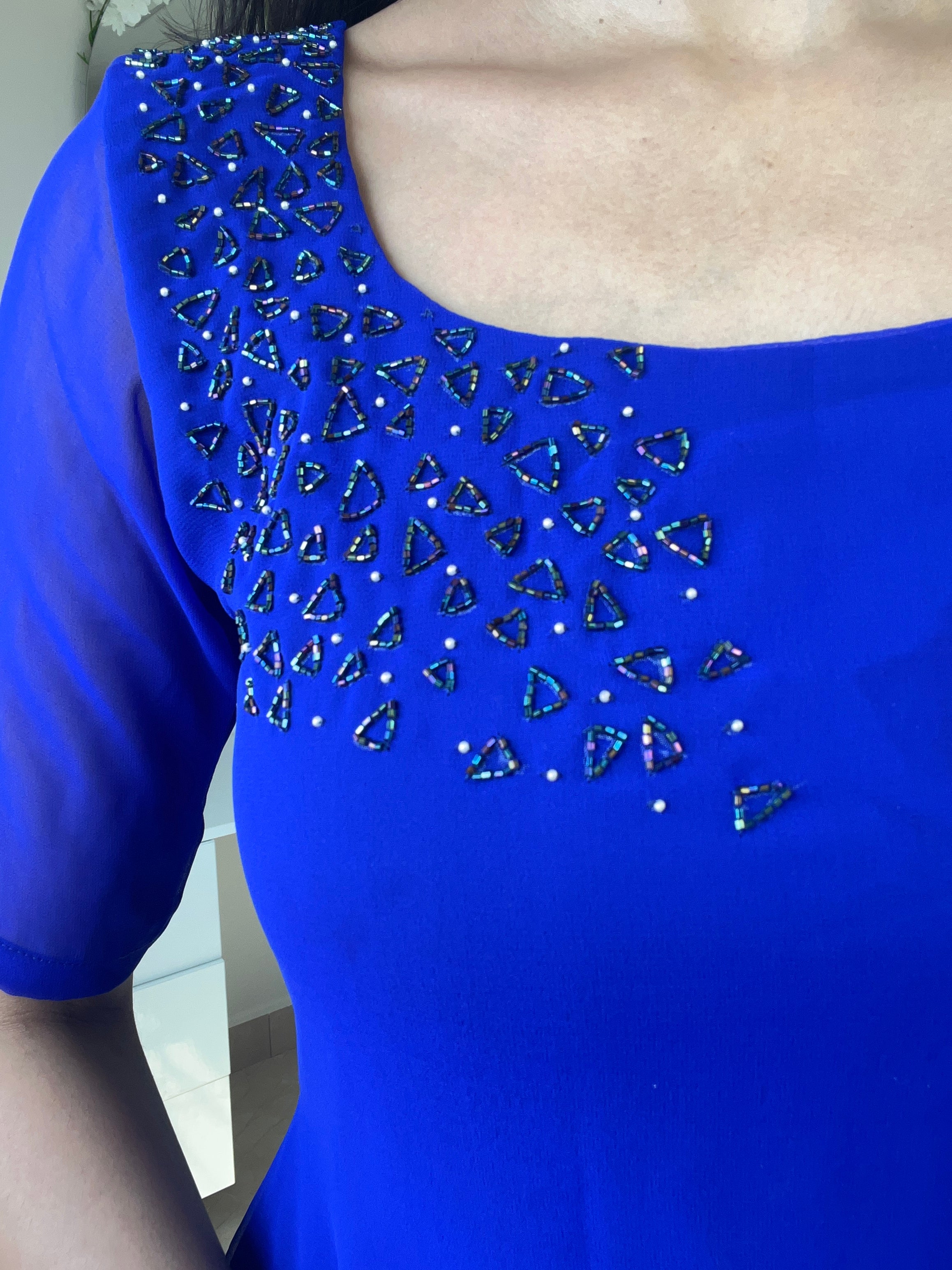 Georgette Royal Blue Kurti