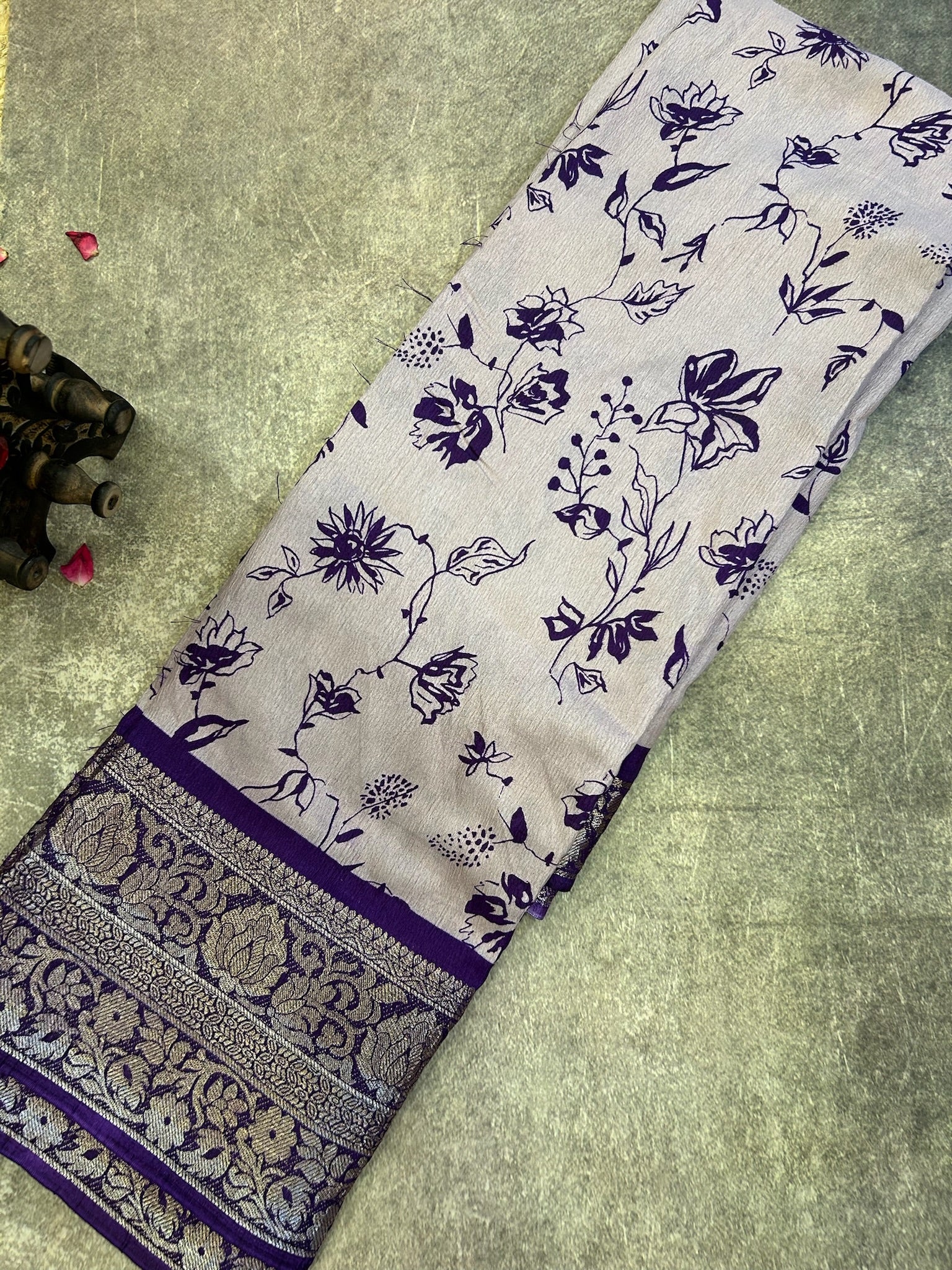Purple Dola silk Saree
