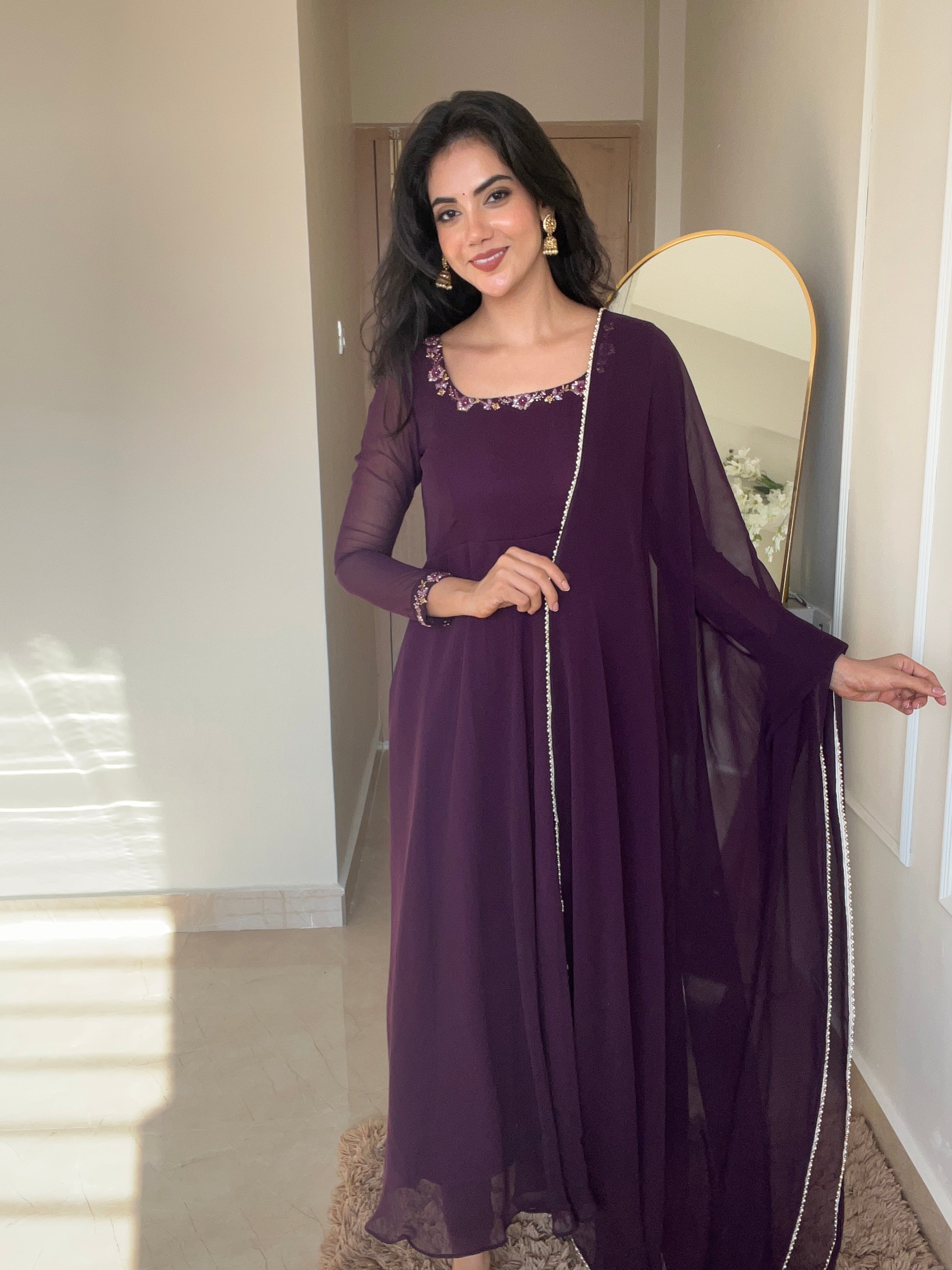 Georgette Wine Gown
