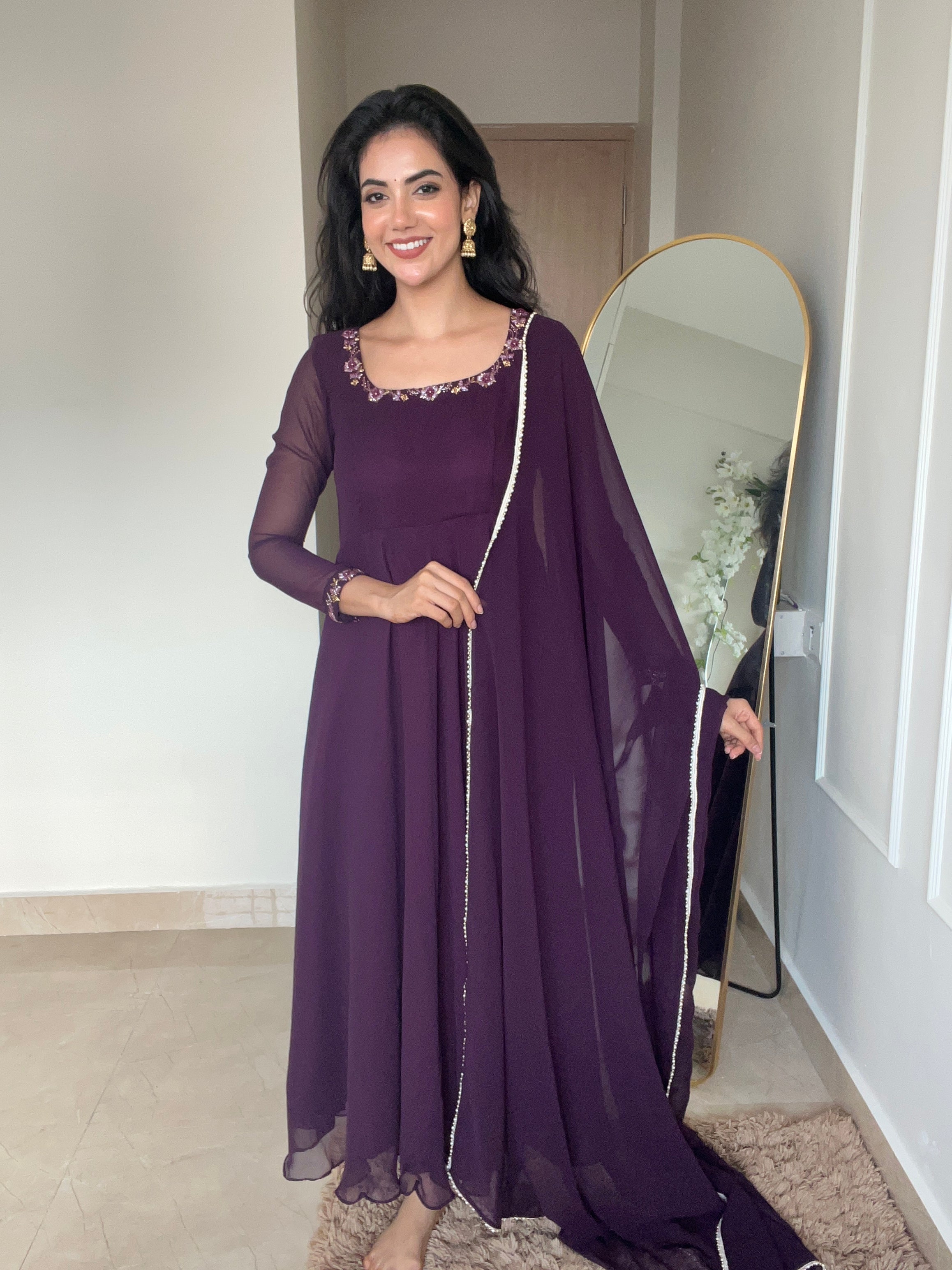 Georgette Wine Gown