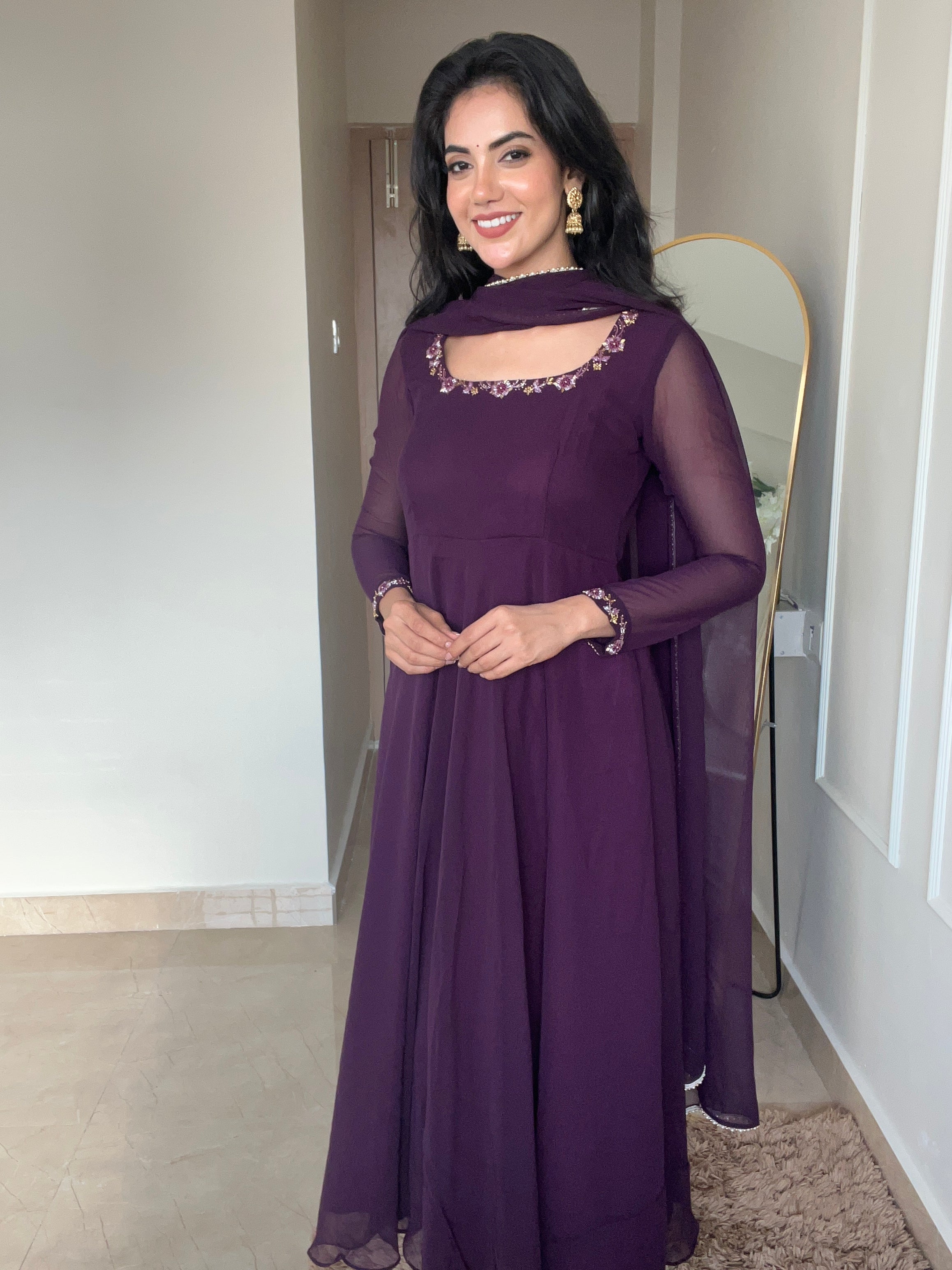 Georgette Wine Gown