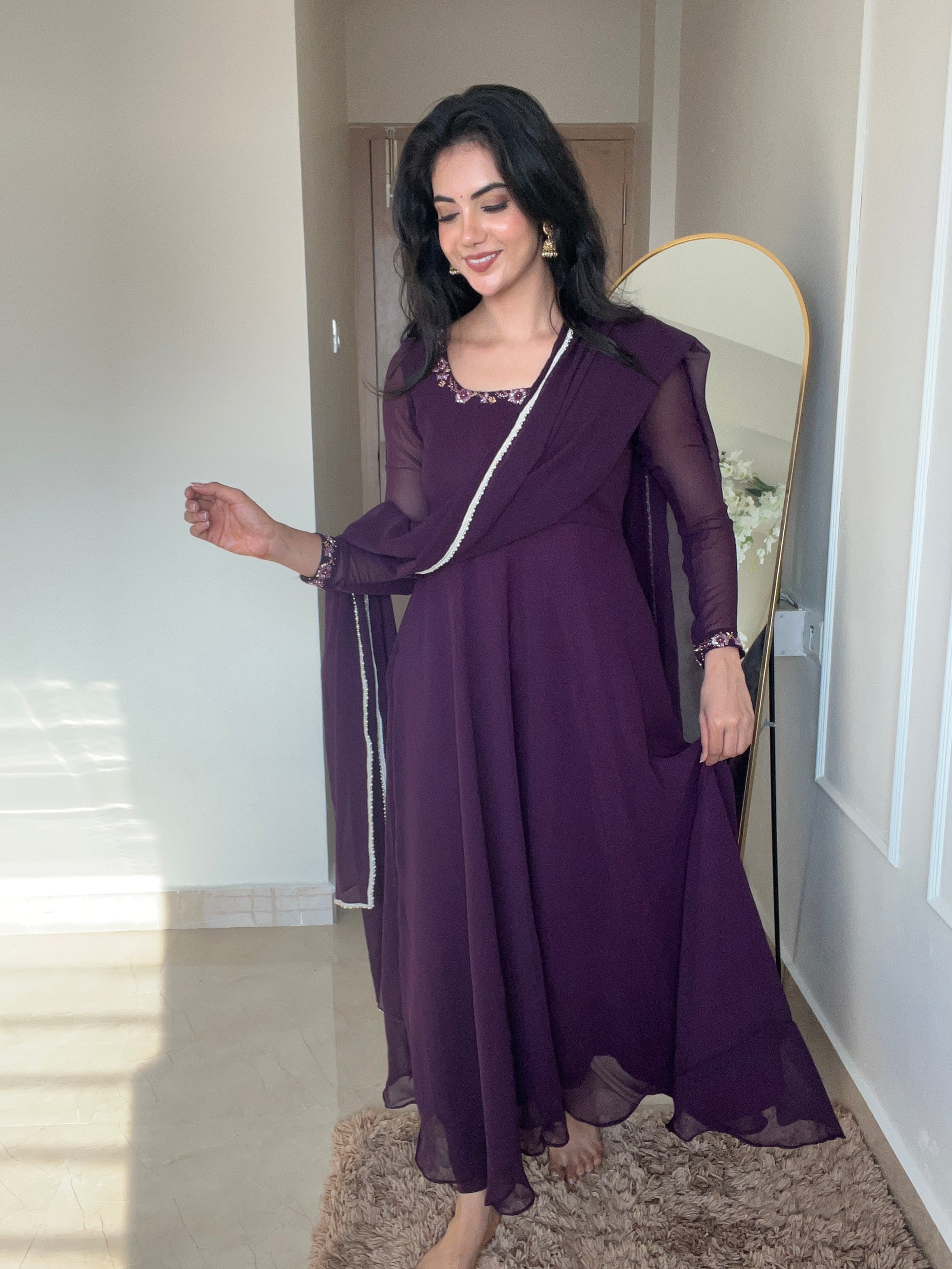 Georgette Wine Gown