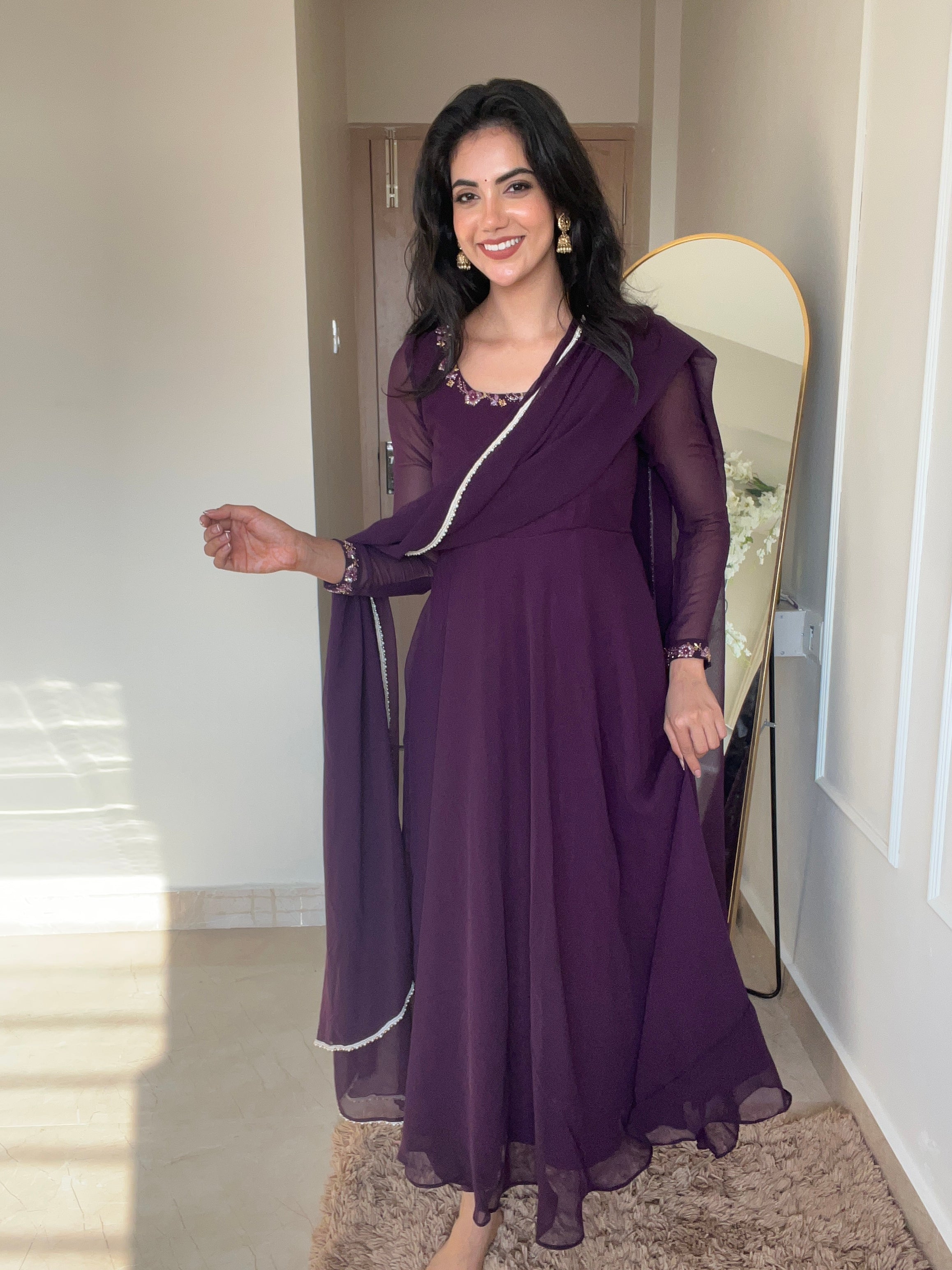 Georgette Wine Gown