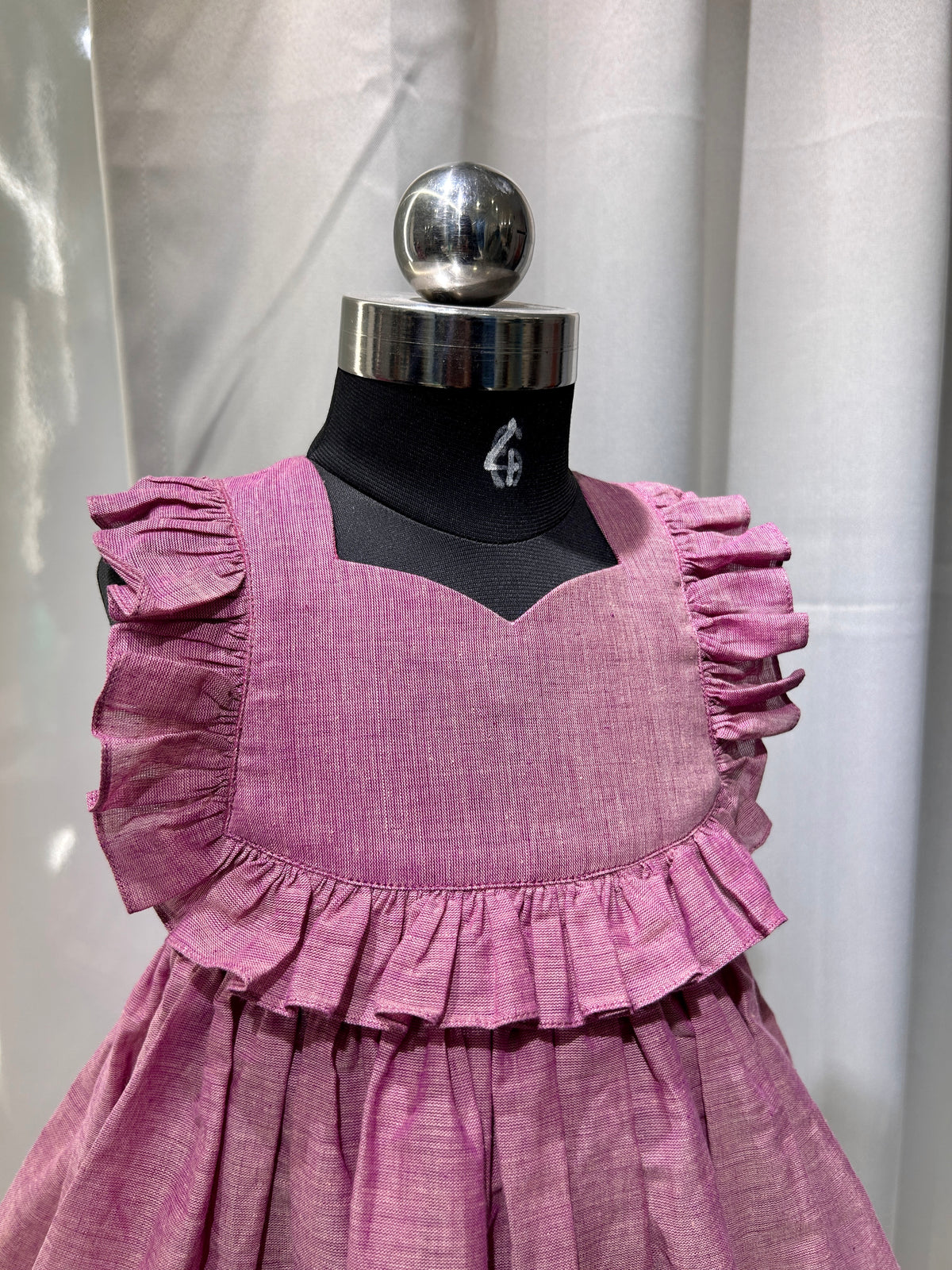 Pink Chettinad Cotton Kid Frock