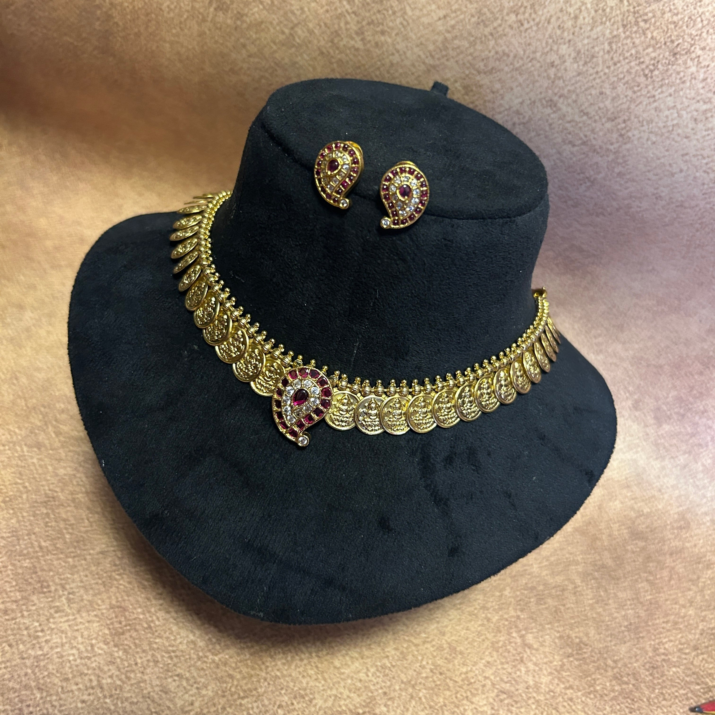 Lakshmi coin antique necklace