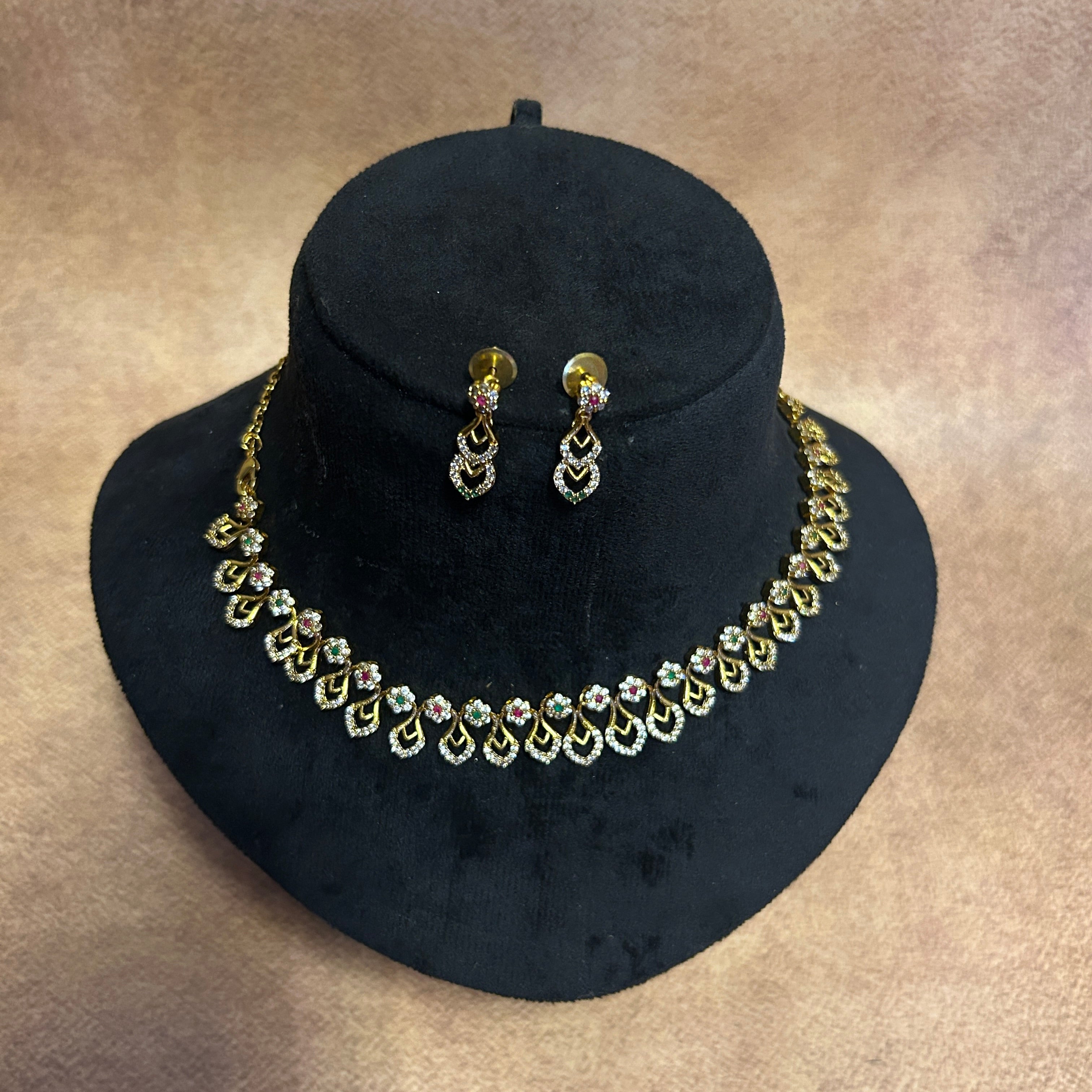 Sundar multicolour AD necklace