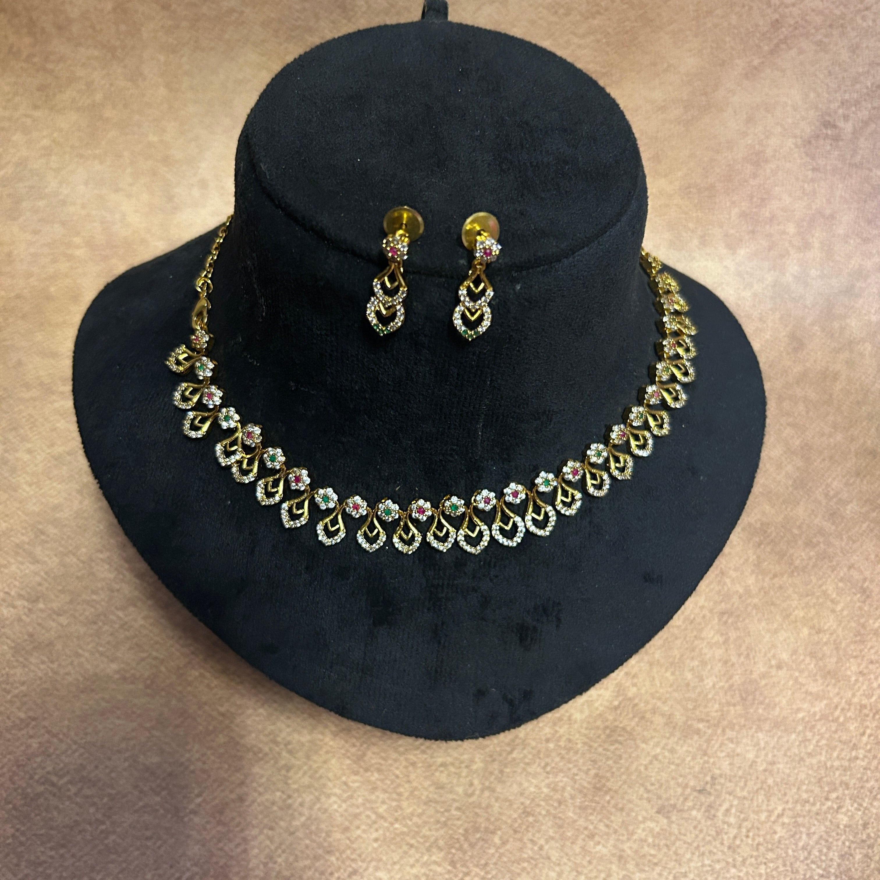 Sundar multicolour AD necklace