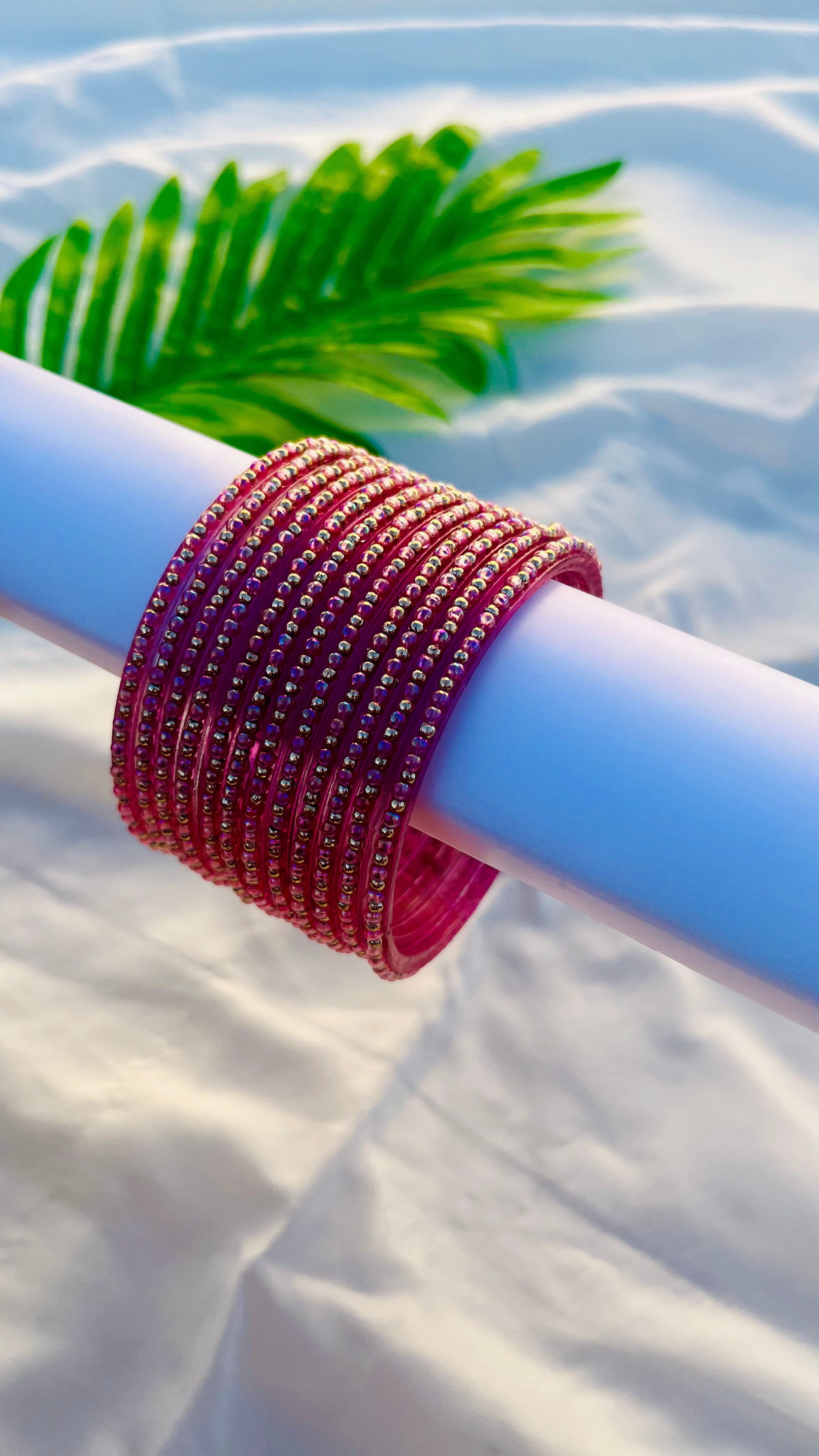 ANIKSHYA HANDMADE LITE PINK GLASS BANGLE VH066
