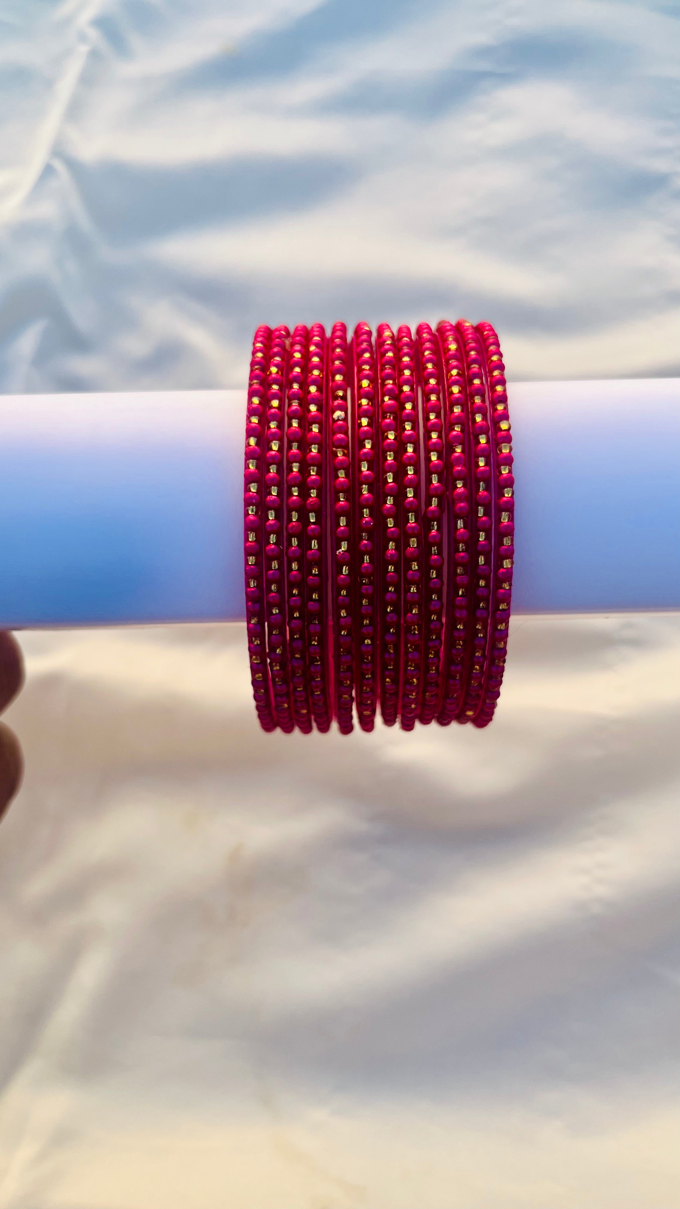 ANIKSHYA DARK PINK GLASS BANGLE VH069