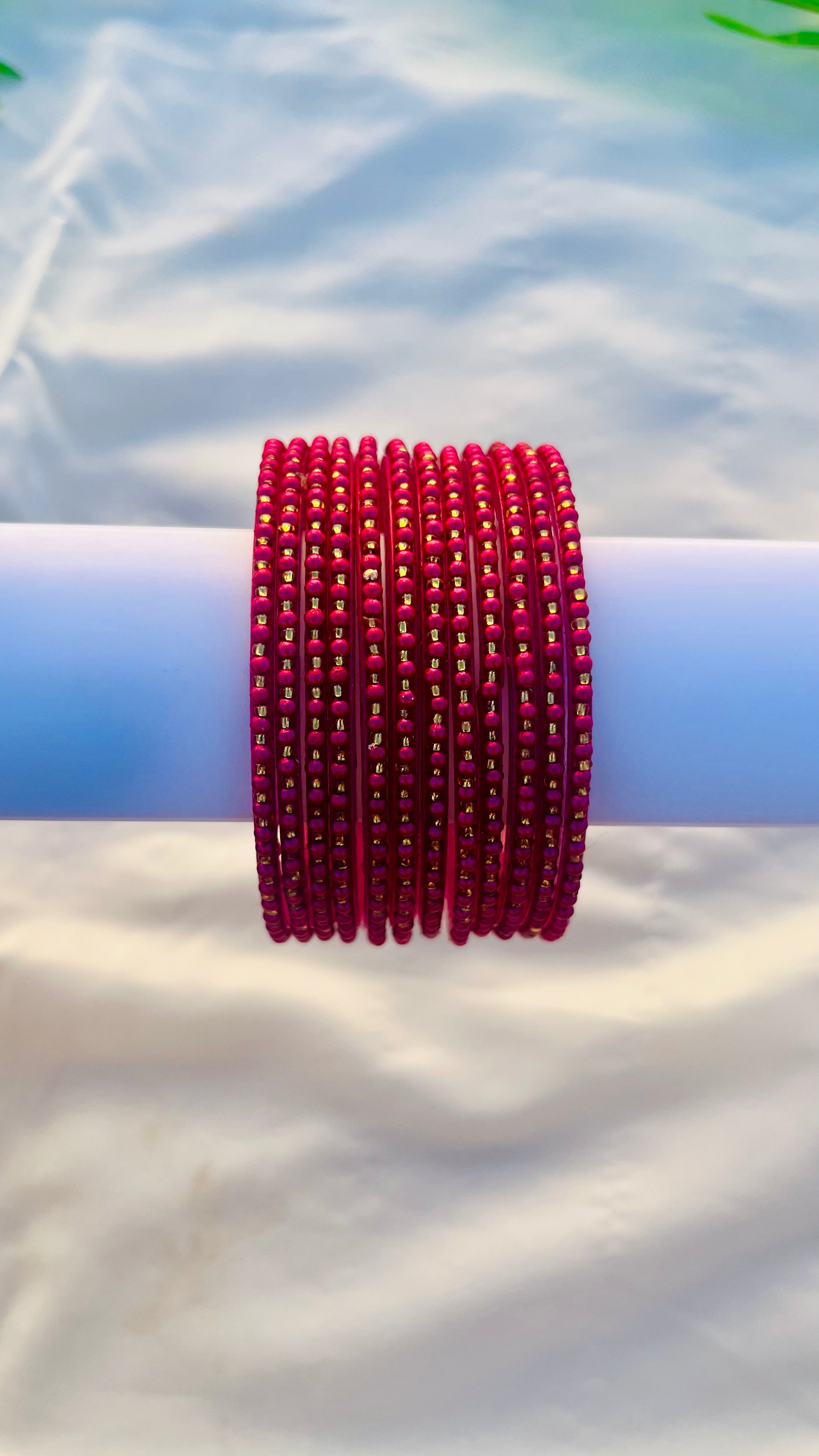 ANIKSHYA DARK PINK GLASS BANGLE VH069