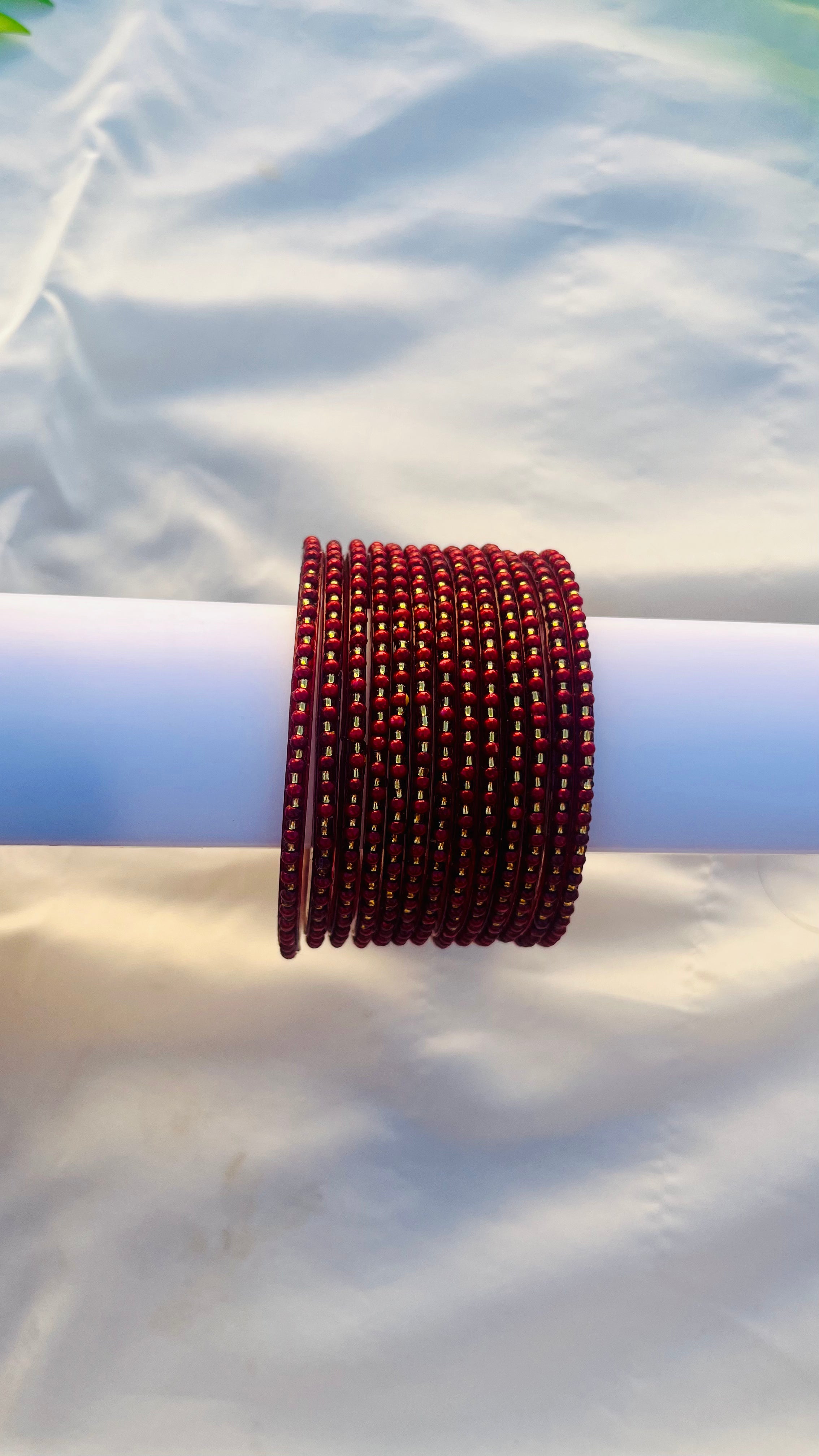 ANIKSHYA MAROON GLASS BANGLE VH072