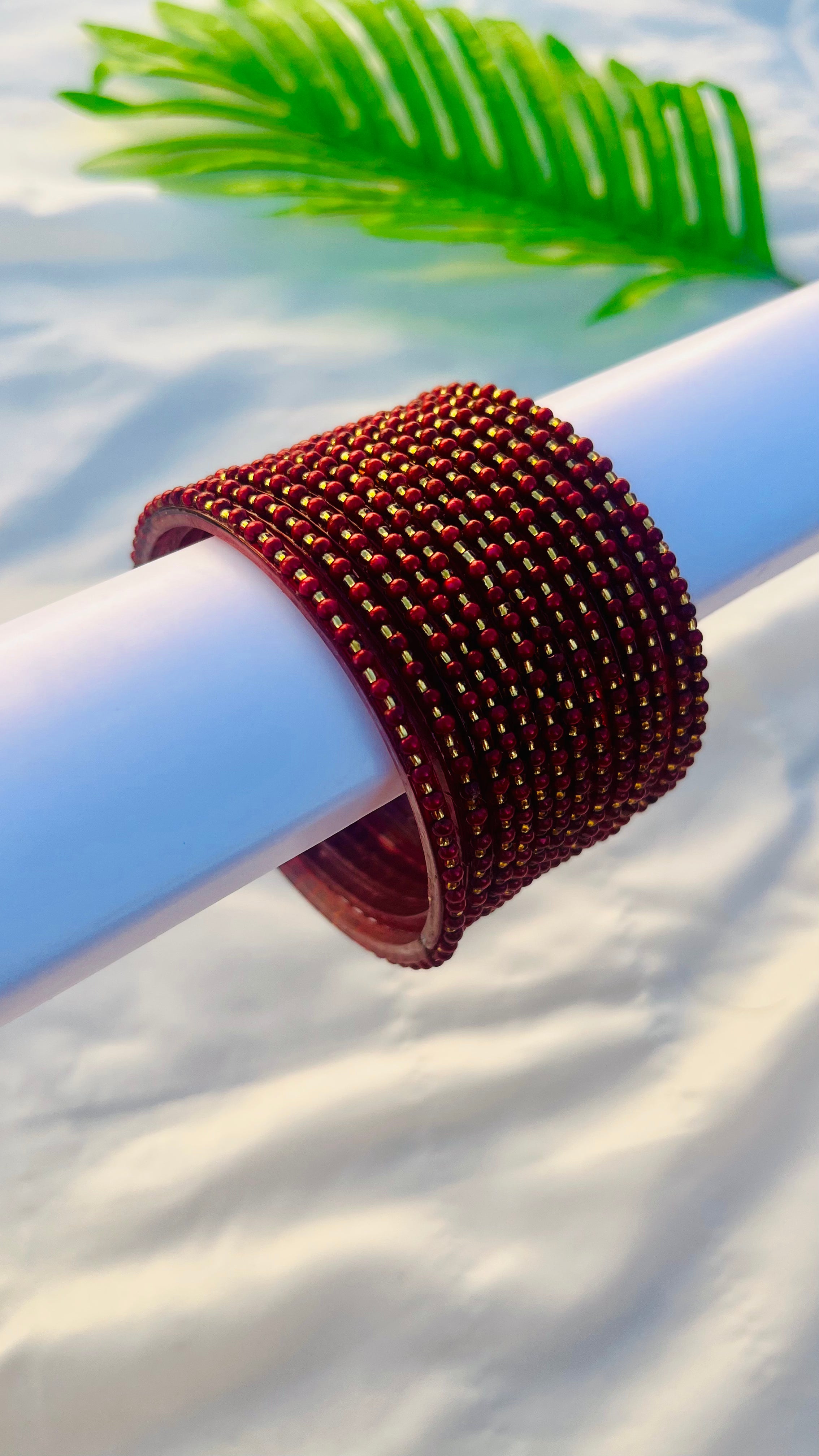 ANIKSHYA MAROON GLASS BANGLE VH072