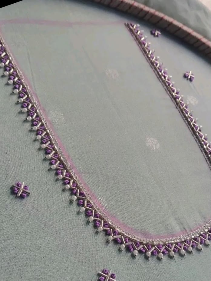 Ice Blue Hand Embroidery Designer Blouse