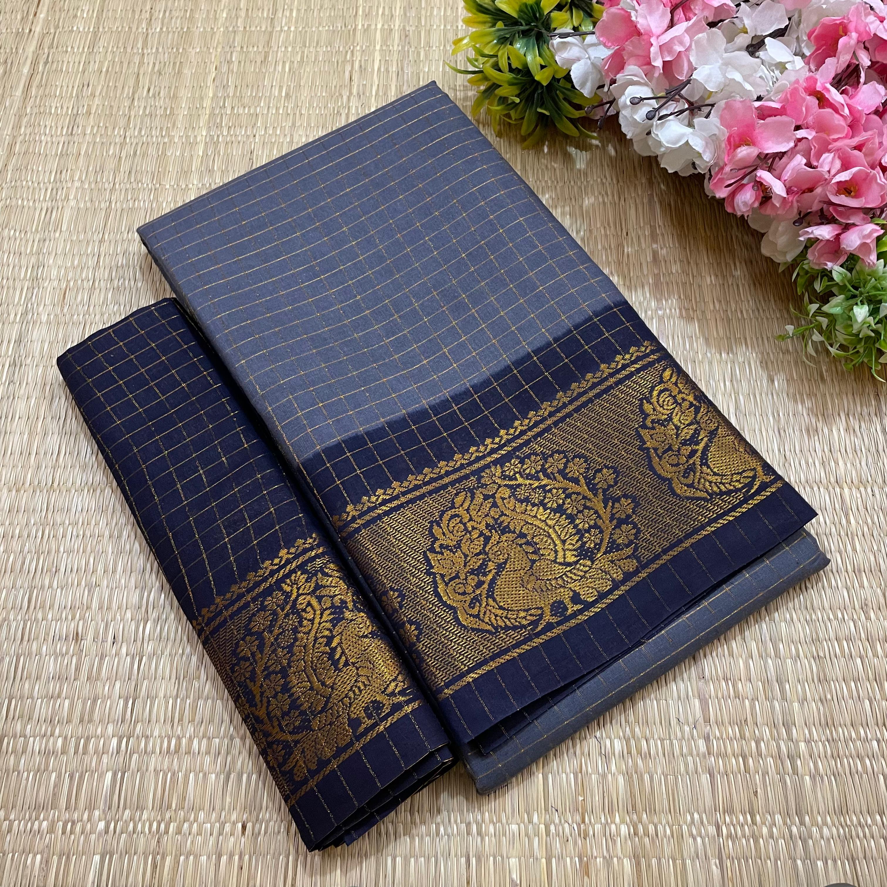 Indigo Sungudi Saree