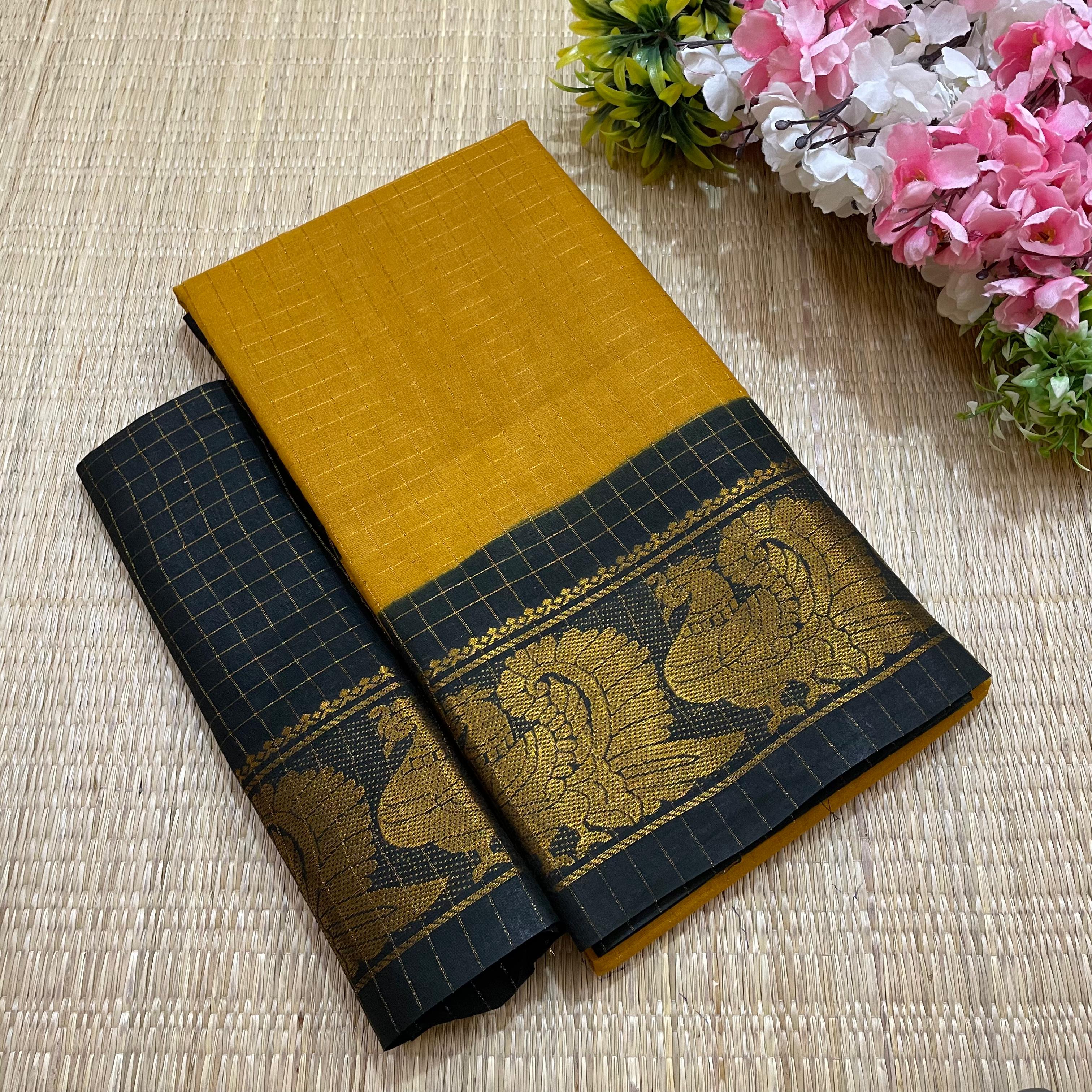 Mustard Sungudi Saree