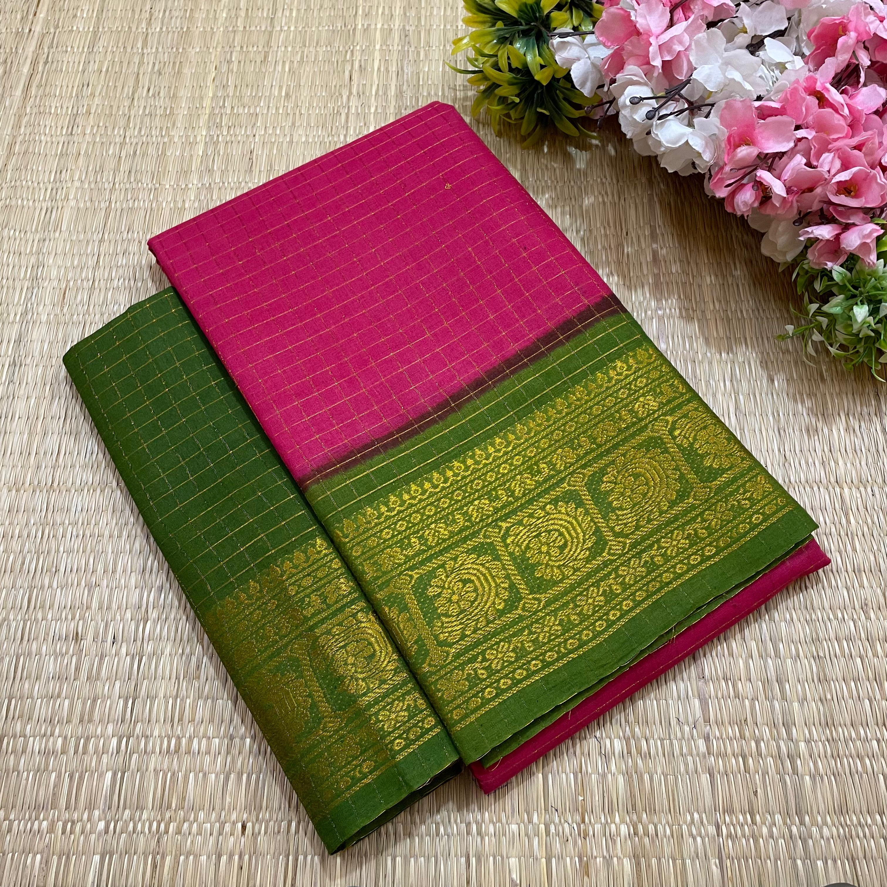 Pink Sungudi Saree