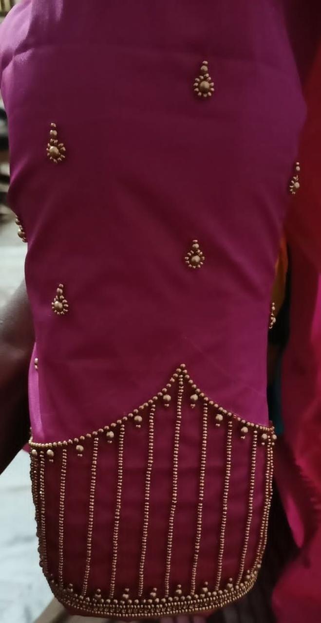 hand embroidery Maroon Blouse