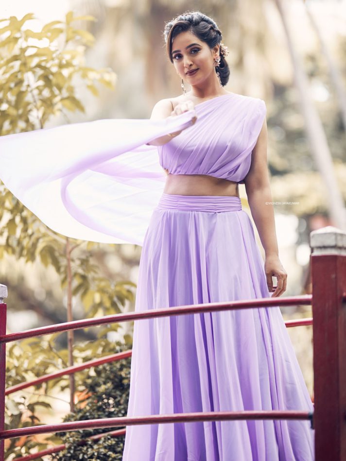 Anikshya Lilac circular Indo western Bridal wear