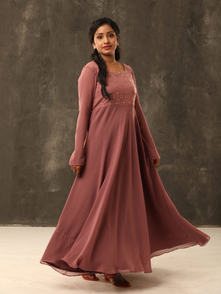 Anikshya Mauve Faux Georgette Party wear