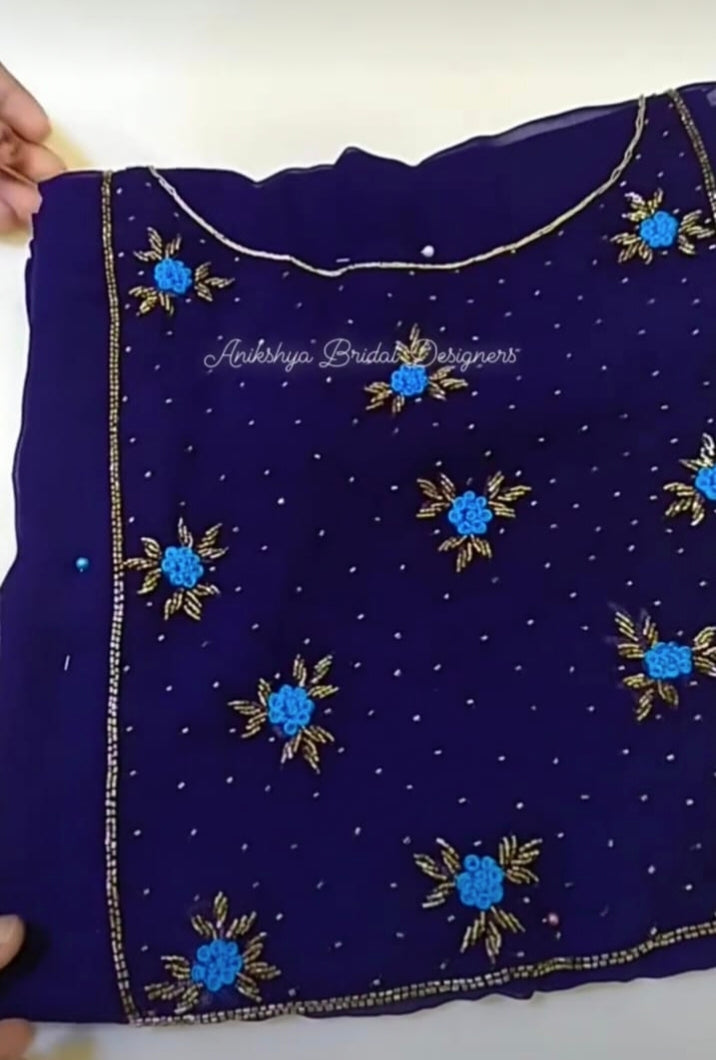 Georgette Navy Blue Kurti