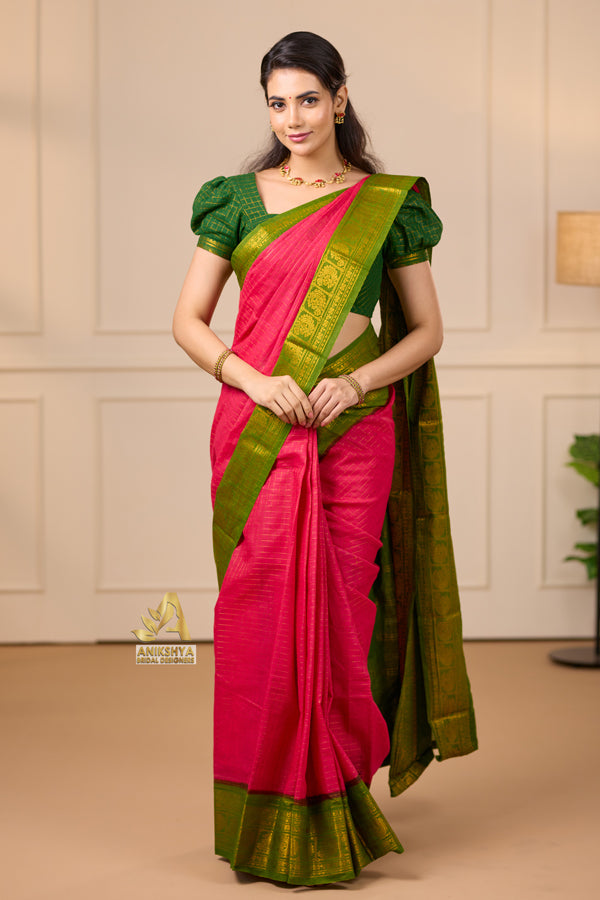 Pink Sungudi Saree