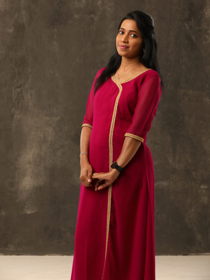 Anikshya Royal Wine Georgette Office Wear