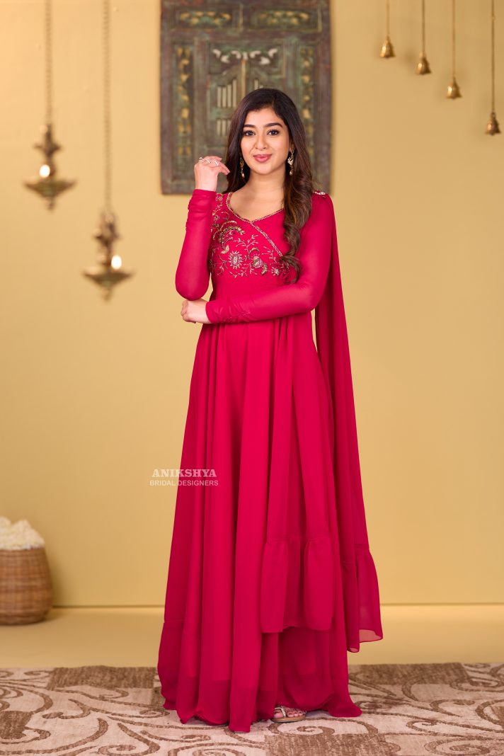 Anikshya Rani pink royal Georgette Party wear